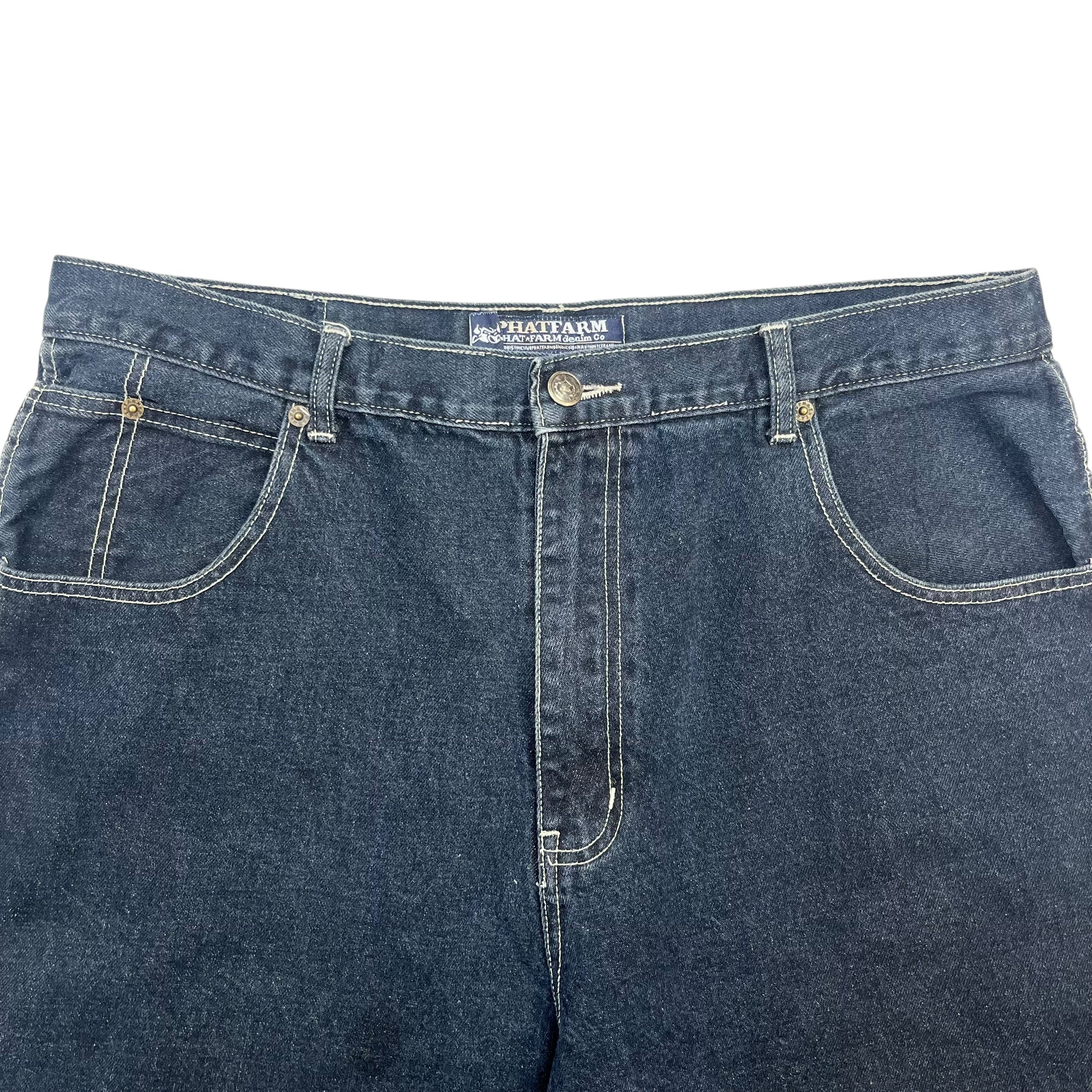 Vintage Y2K Phat Farm Denim Shorts Dark Wash Blue