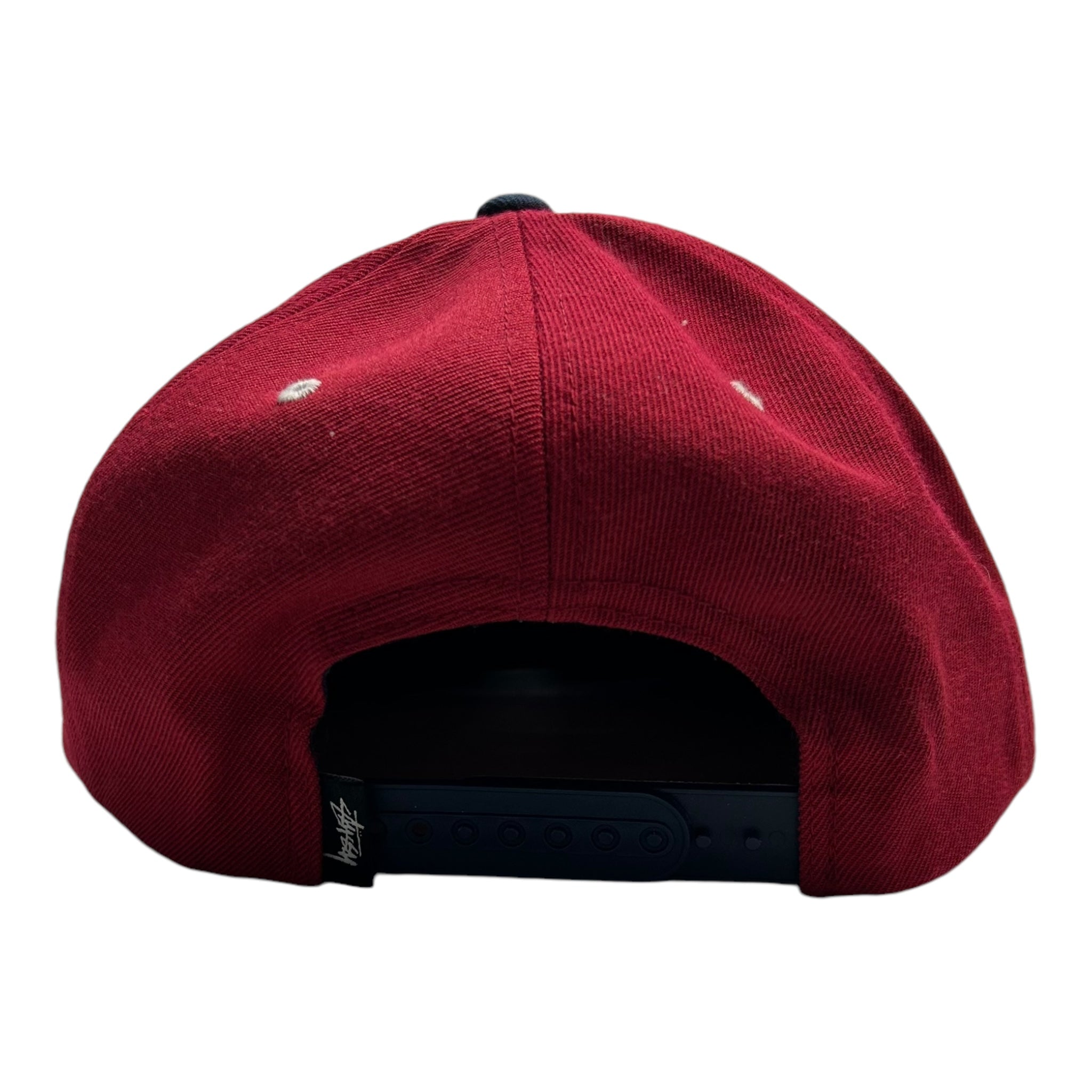 Stussy Shadow Font SnapBack Hat Red/Navy