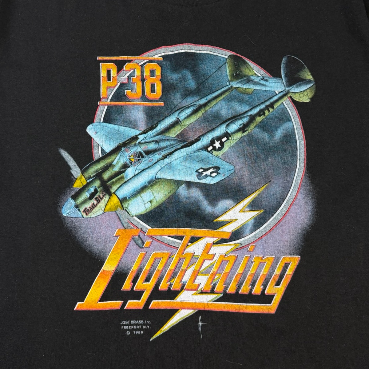 1989 P38 Lightning Military Trail Blazer Aircraft Just Brass T-Shirt