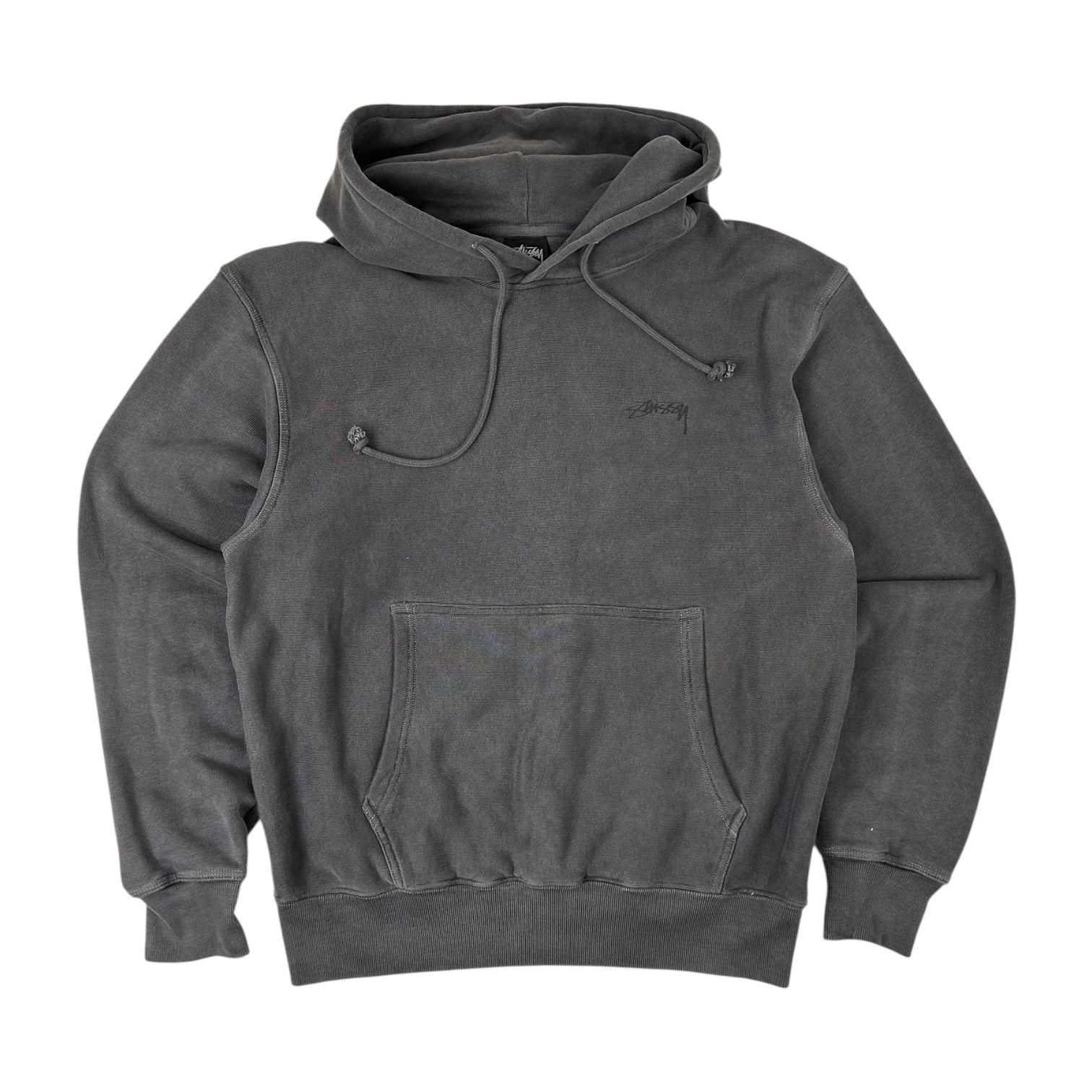 Stussy Basic Pigment Dyed Hoodie Washed Black