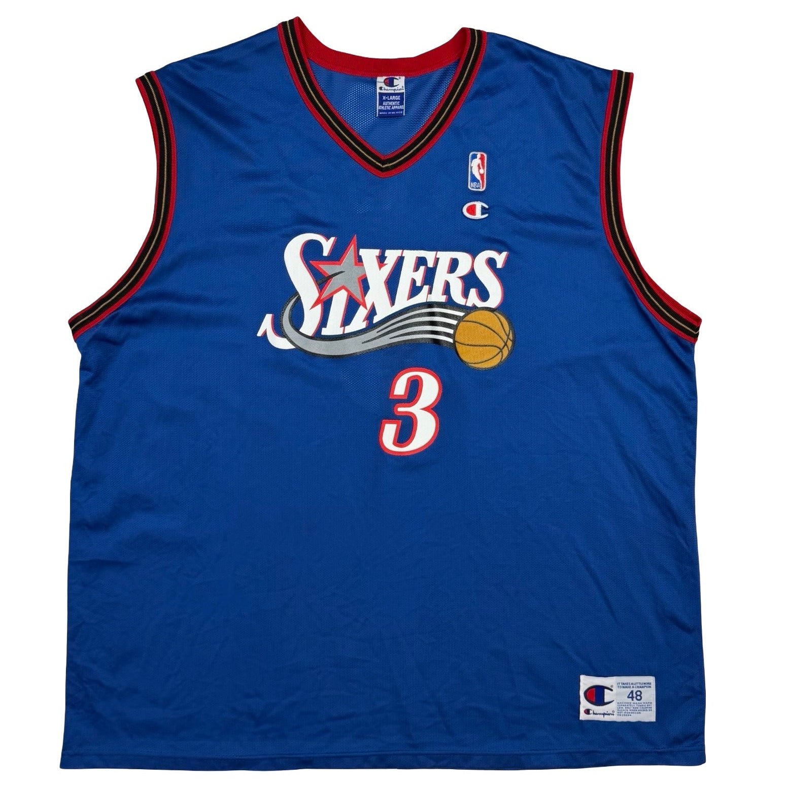 Vintage Allen Iverson Philadelphia 76ers Champion Jersey Blue