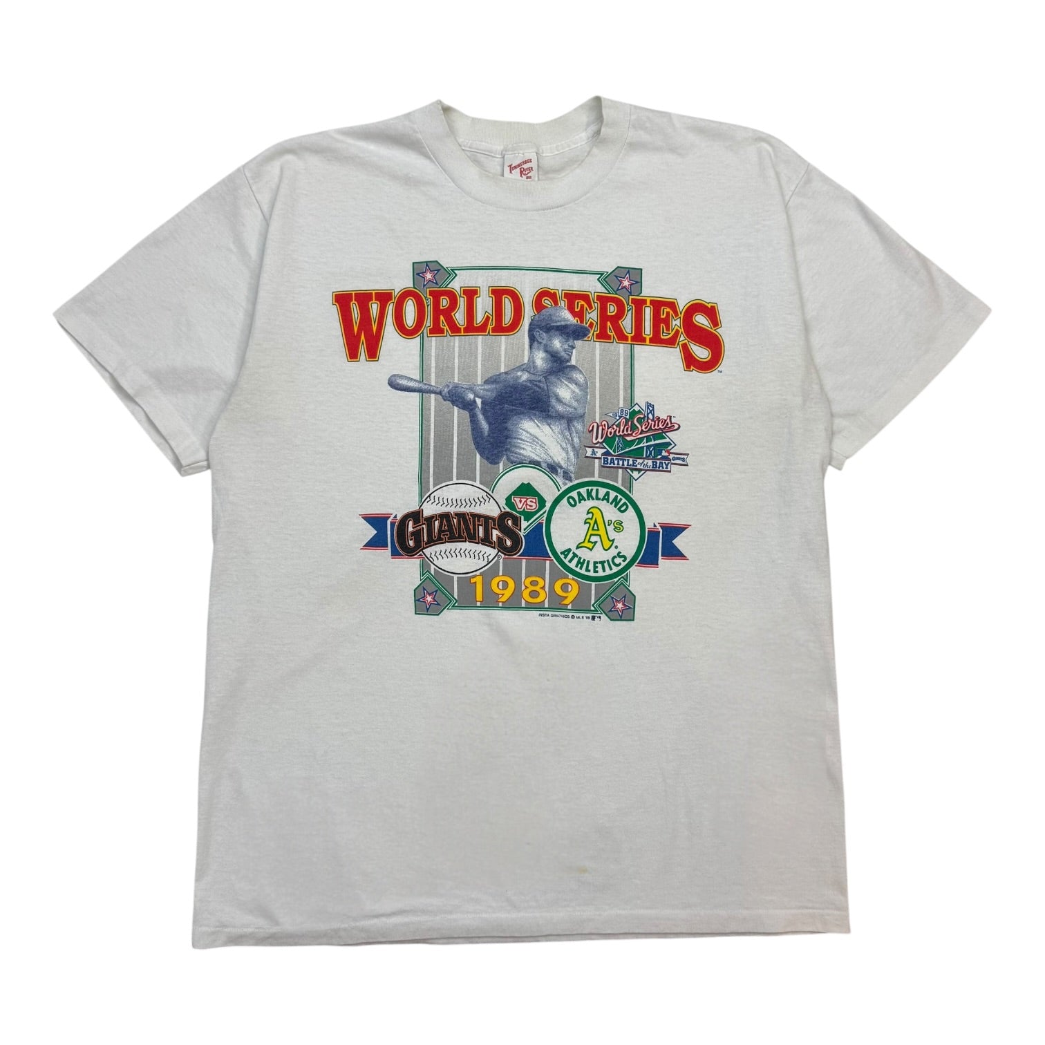 1989 MLB World Series Giants Vs Athletics Tee White