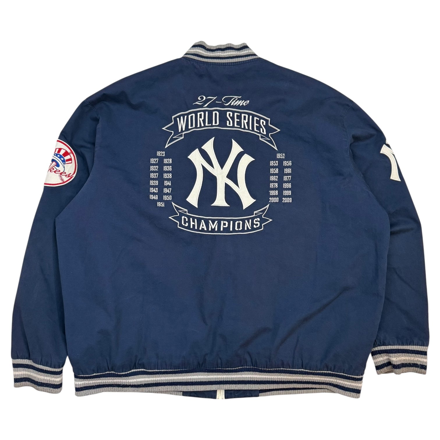 Vintage Jeff Hamilton New York Yankees 27 Time Champs Jacket Blue