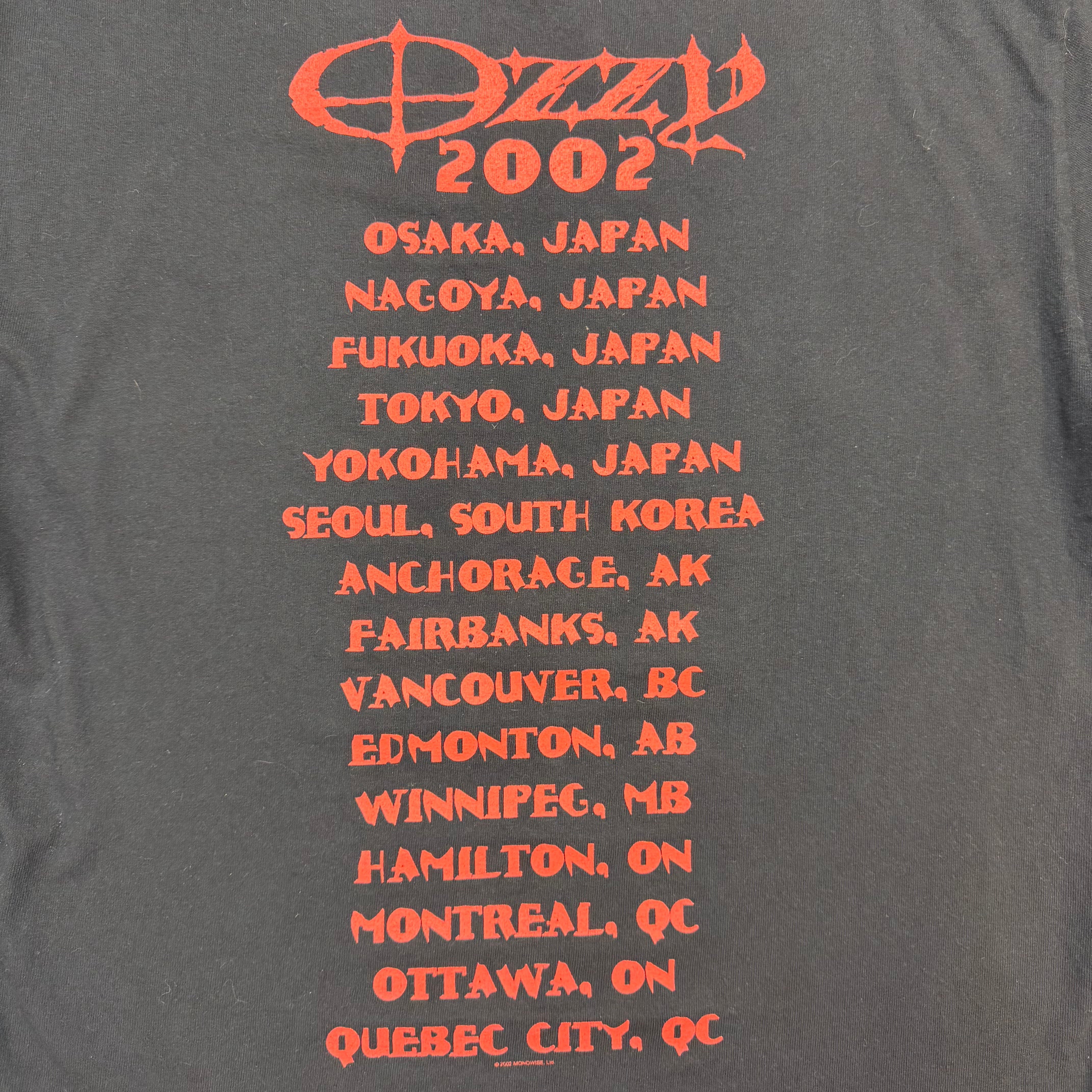 2002 Ozzy Osbourne Down to Earth Tour Tee Black