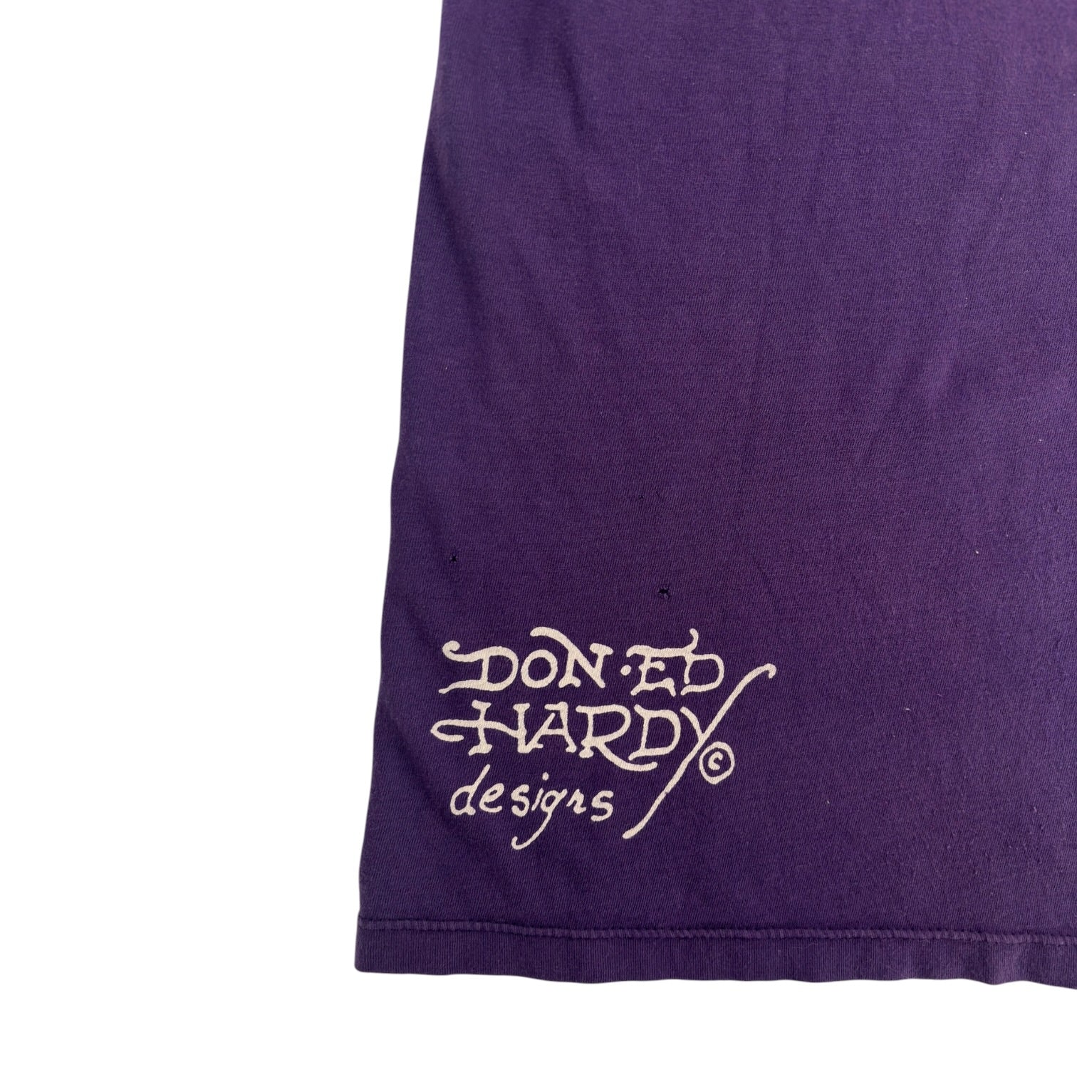 (W) Y2K Ed Hardy Christian Audigier Graphic Tee Purple