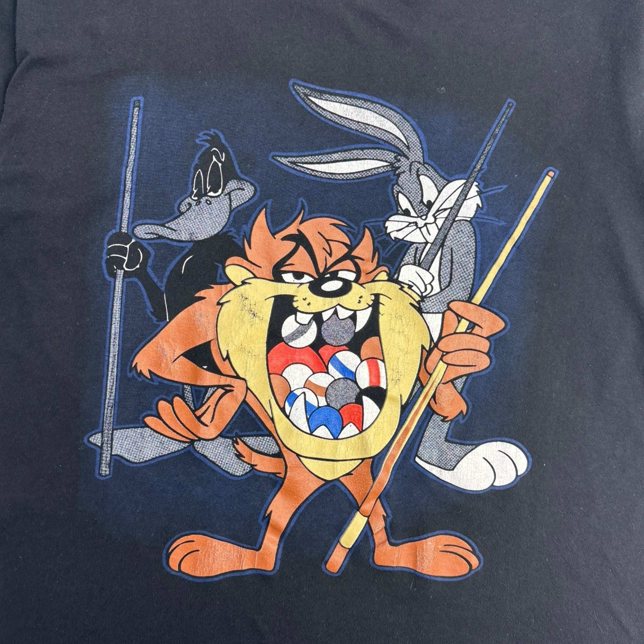 Vintage Looney Tunes Pool Hall T-Shirt Navy