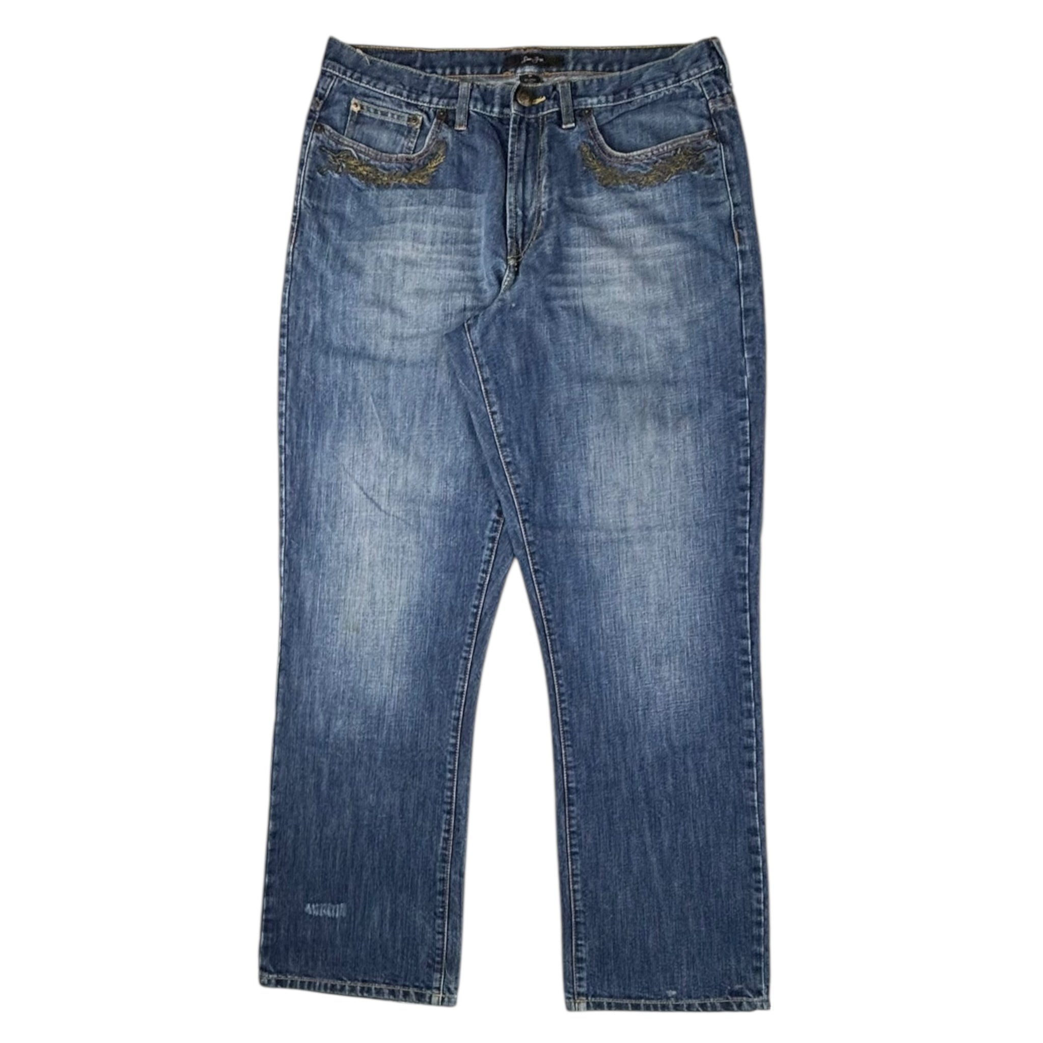 Vintage Y2K Sean Jon Embroidered Pants Navy Blue