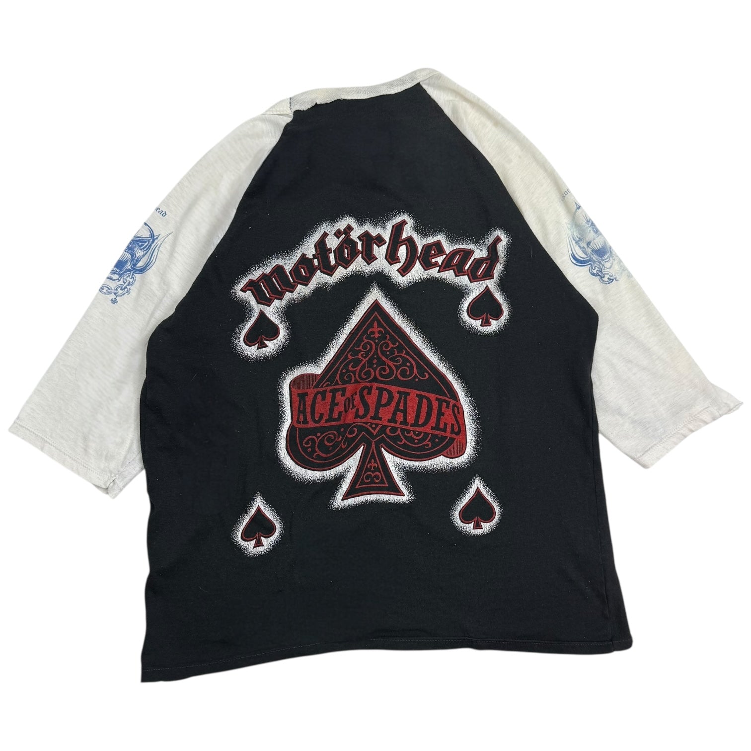 1980s Motörhead Iron Fist Ace Of Spades Raglan Tee Black/White