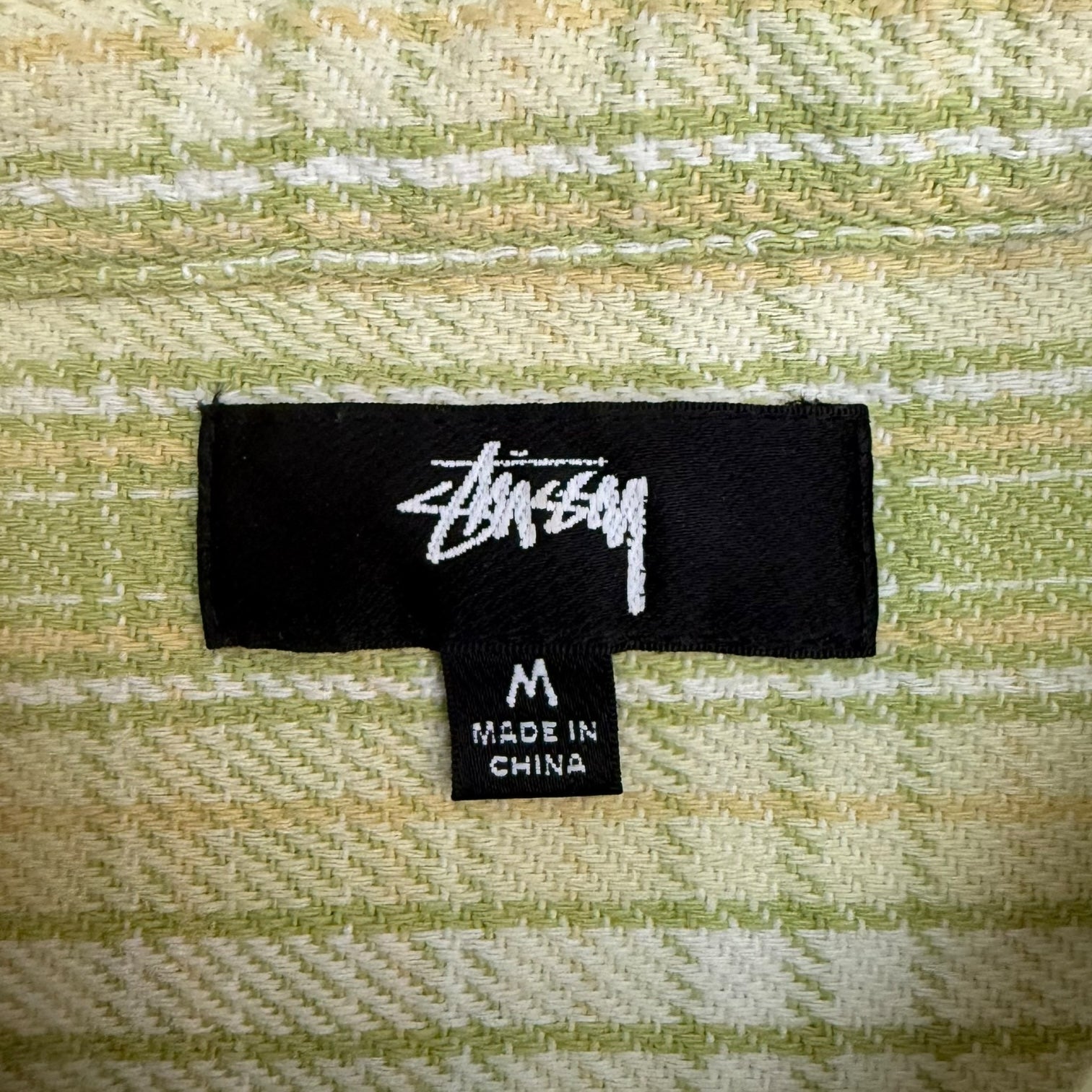 Stussy Beach Plaid Button Up Shirt Lime
