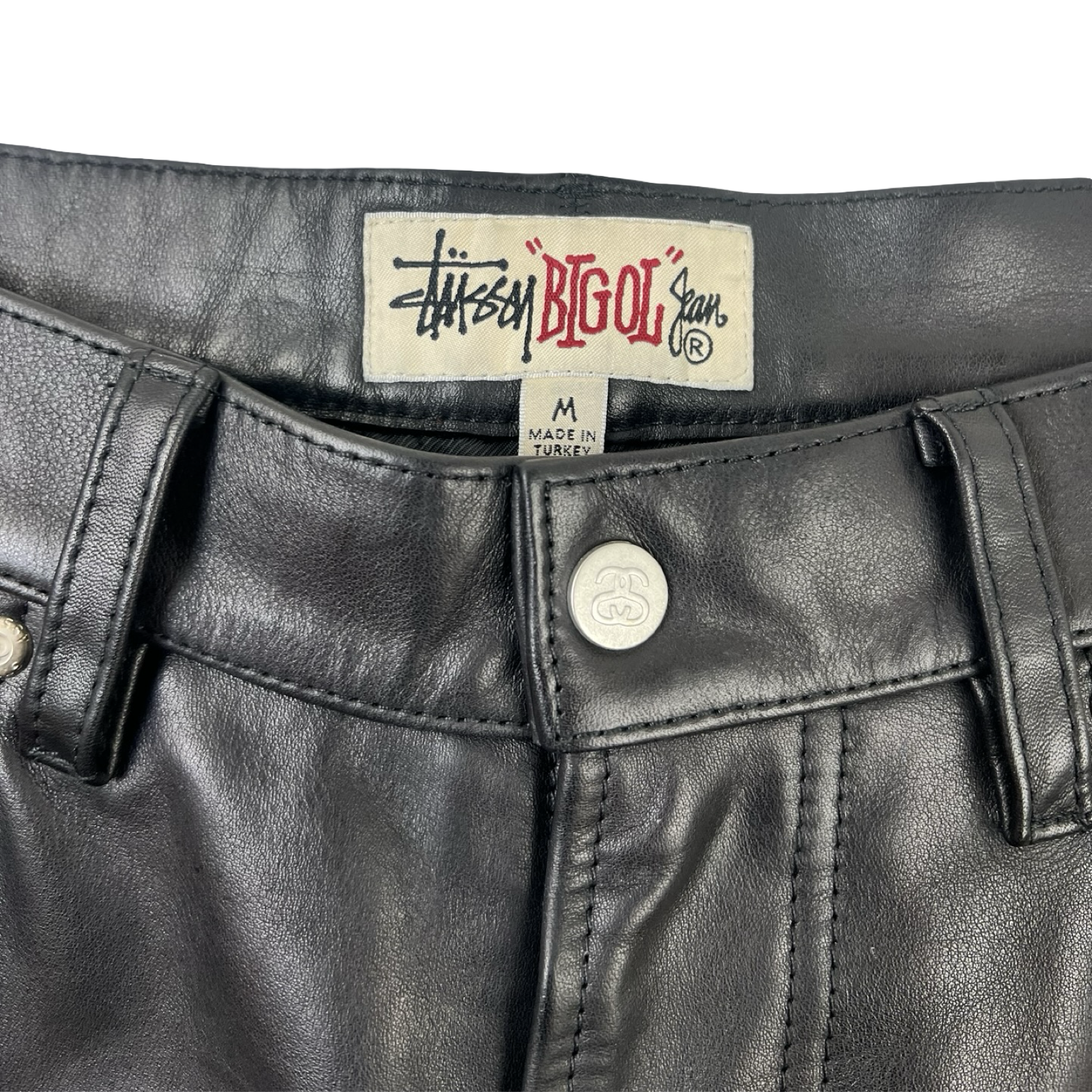 Stussy Big Ol' Leather Calf Leather Shorts Black