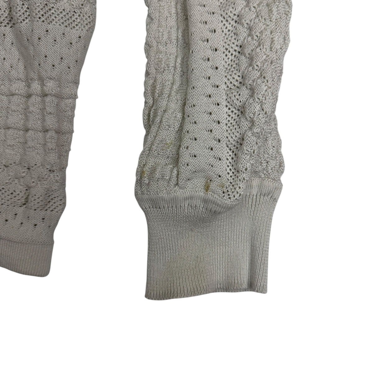 Stone Island Shadow Project Japanese Aran Knit Cardigan Cream
