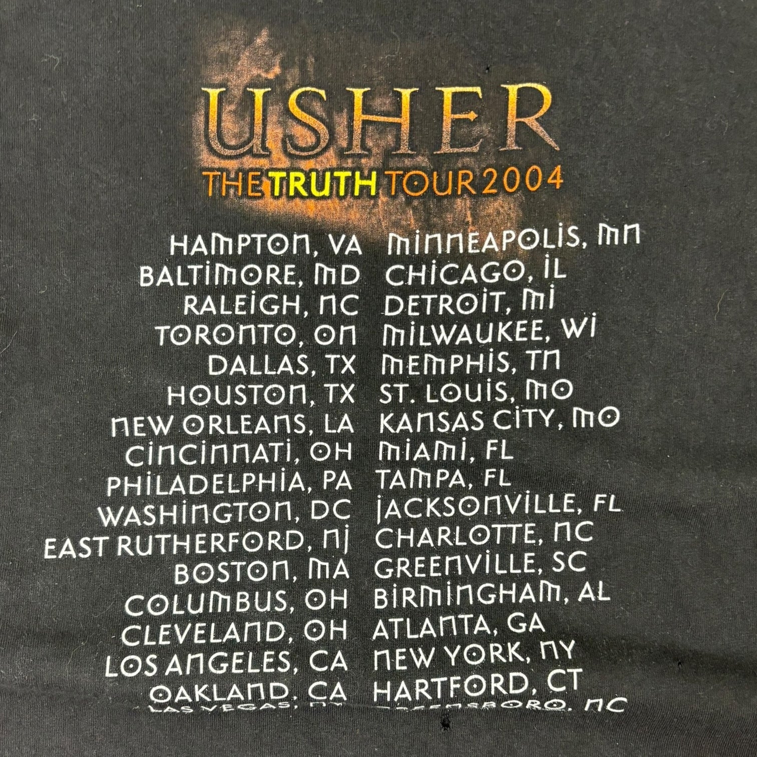 Vintage 2004 Usher The Truth Tour T-Shirt Black
