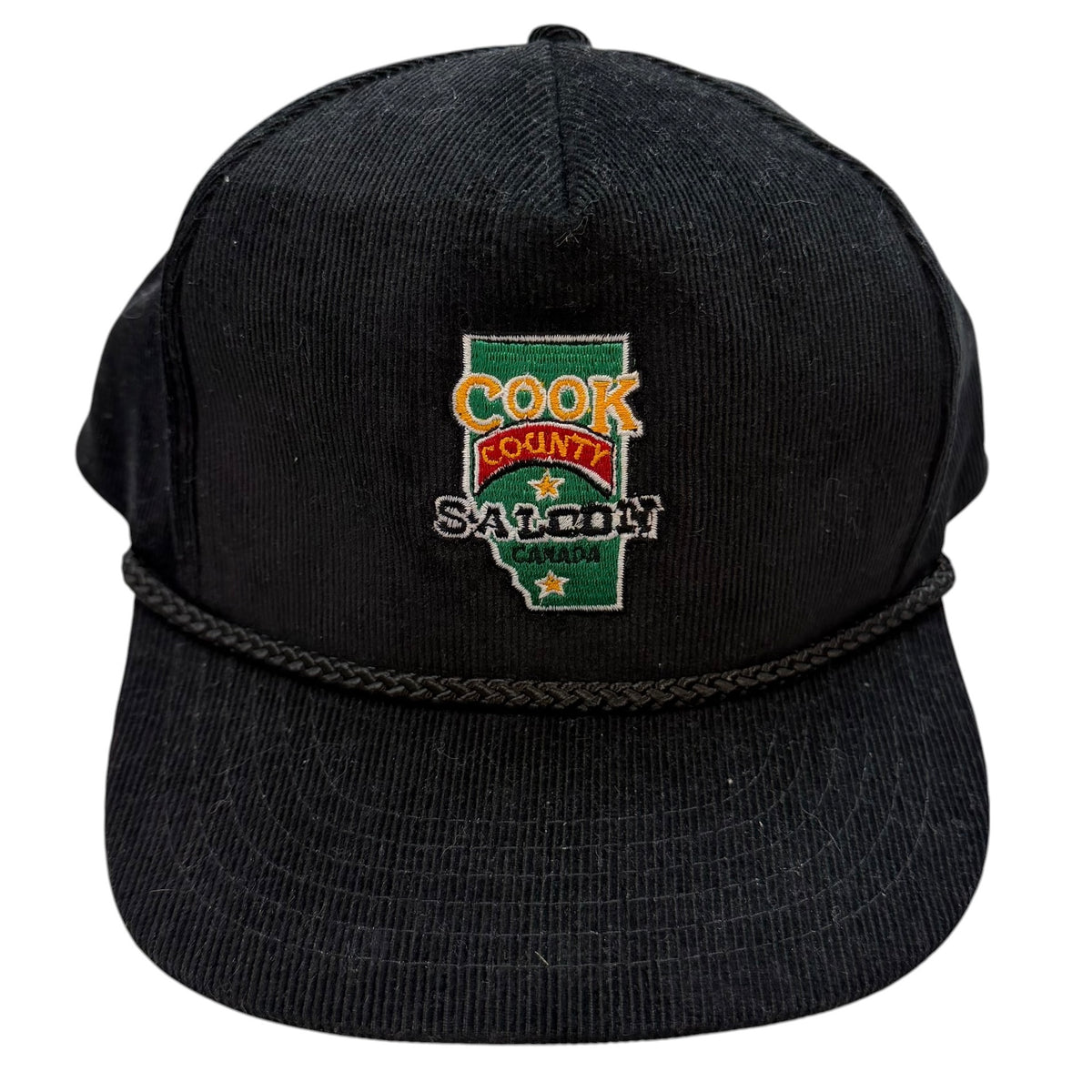 Vintage Cook County Saloon Corduroy Snapback Black