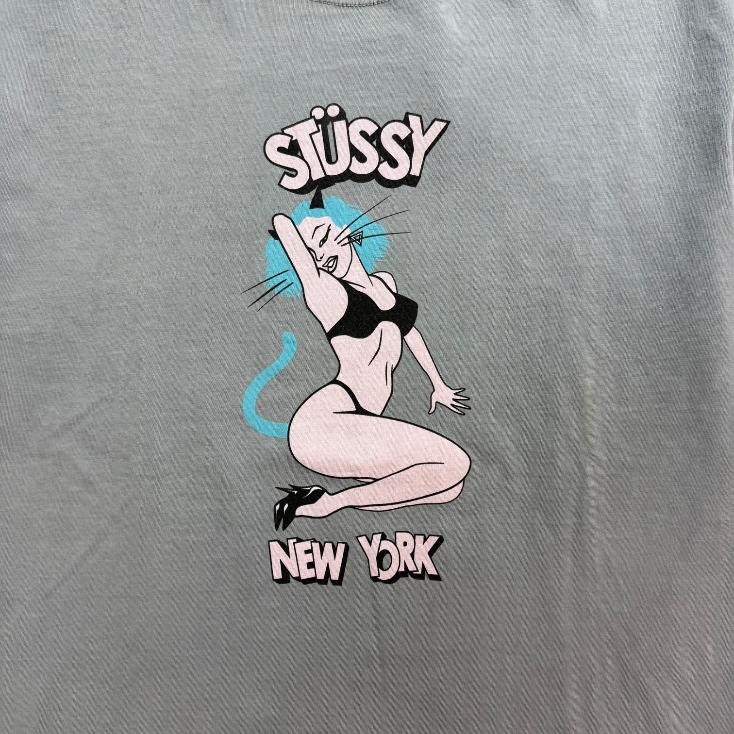 Stussy New York Club Pigment Dyed Tee Grey