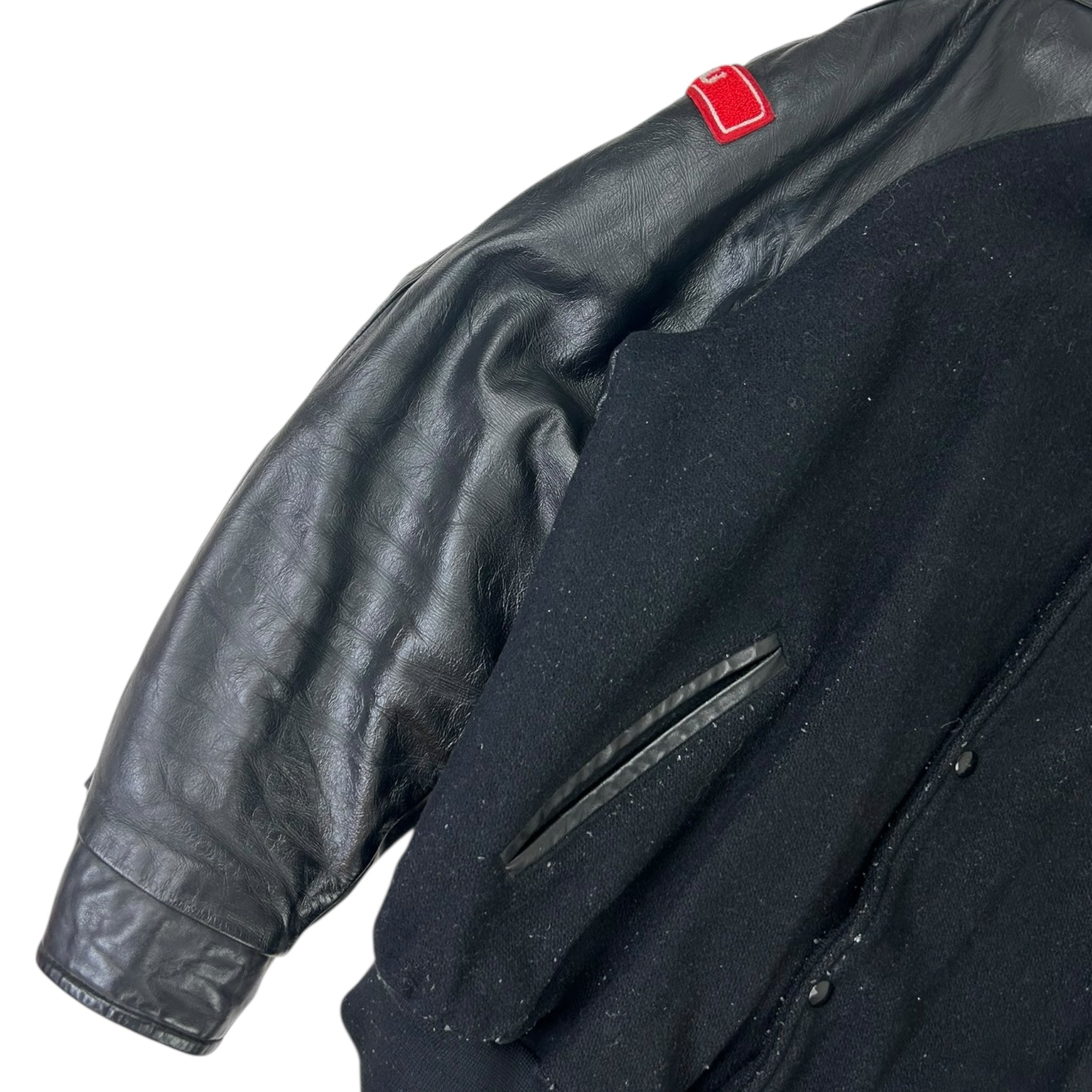 Vintage Wolfe Letterman Jacket Black