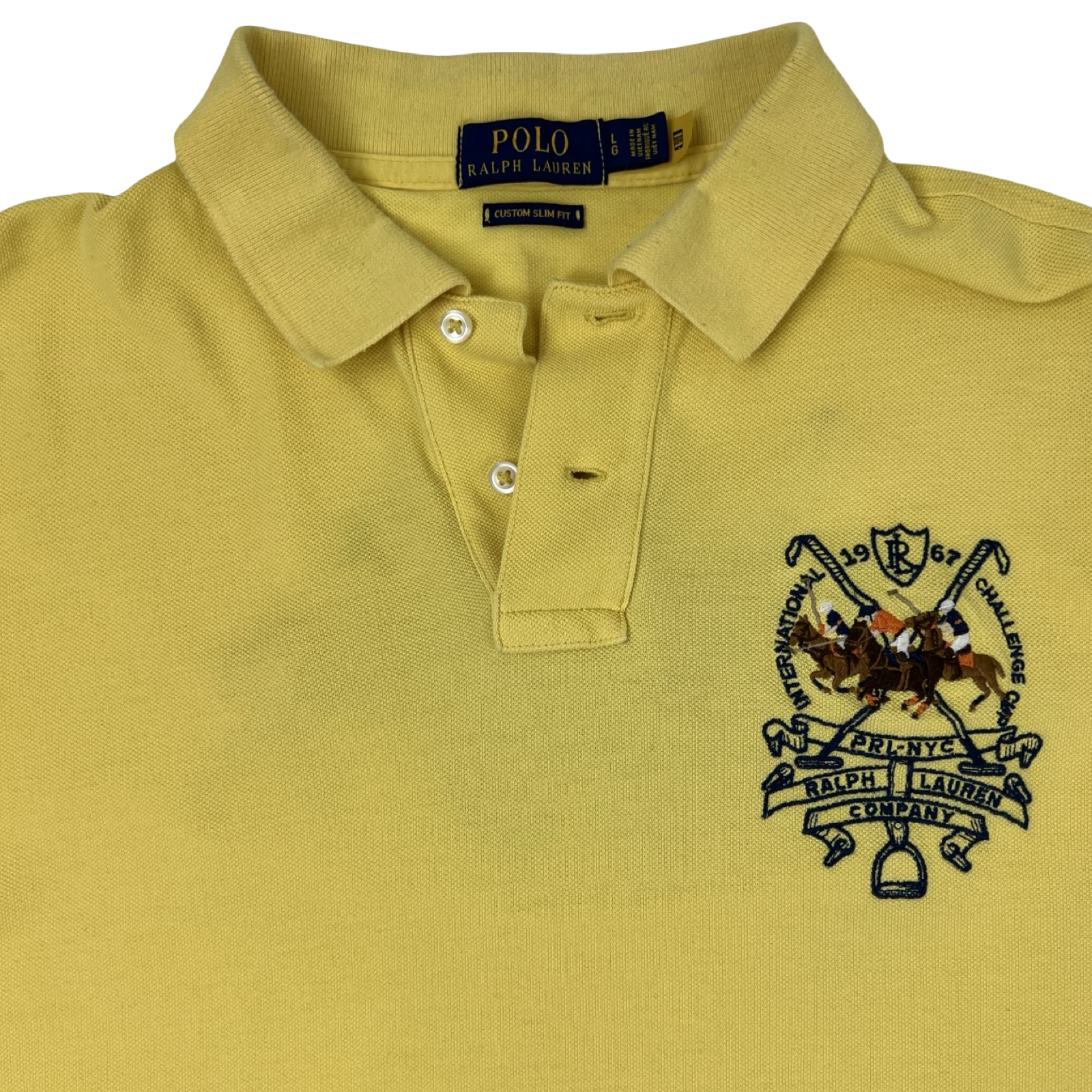Vintage Polo Ralph Lauren “1967 International Challange Crest” Polo Shirt Yellow