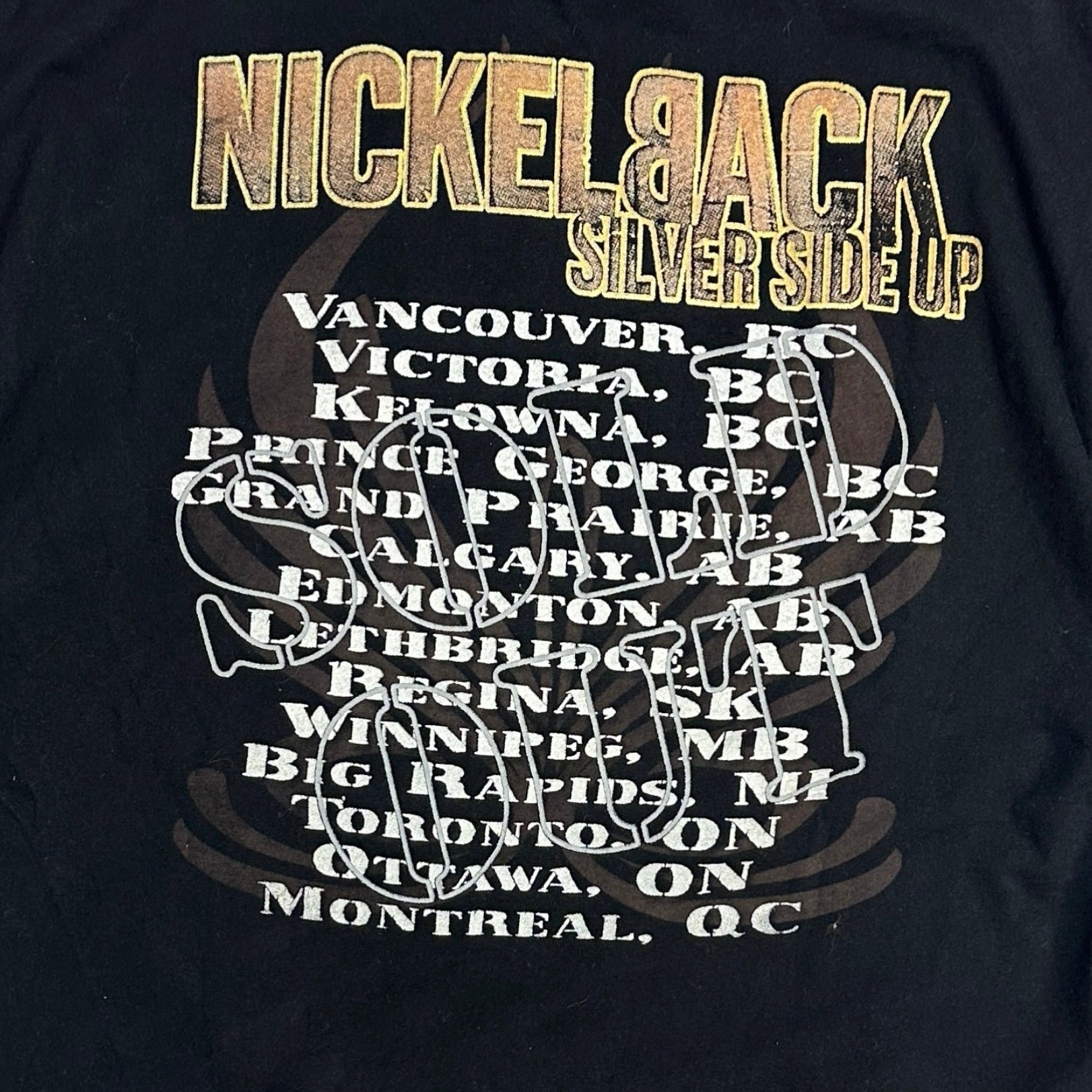 2001 Nickleback Silver Side Up Tour Tee Black