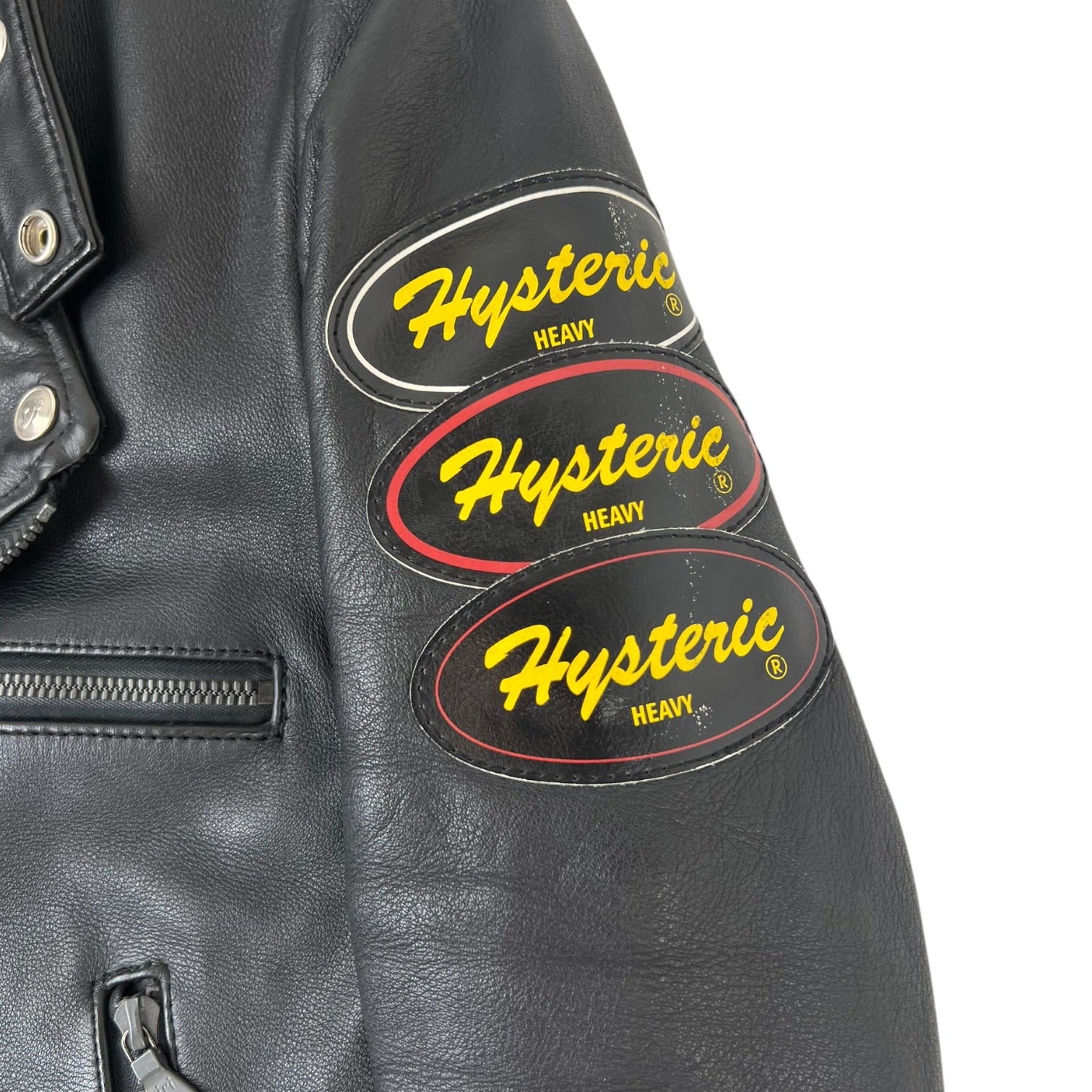 Vintage Hysteric Glamour Heavy Double Riders Leather Jacket Black