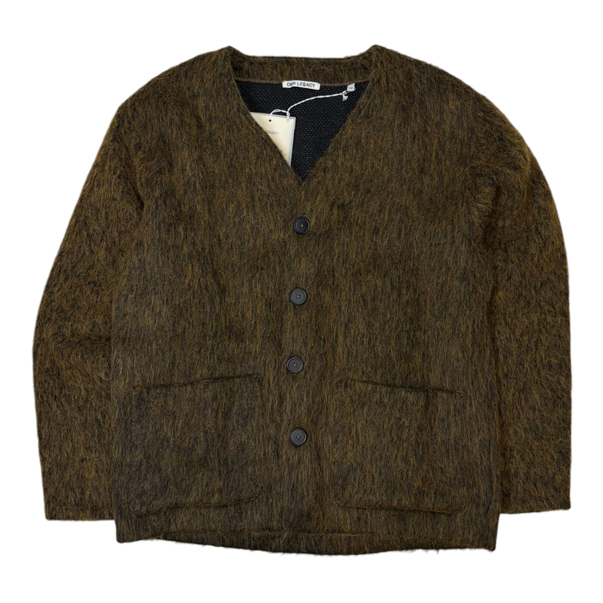 Our Legacy Melange Mohair Cardigan Olive Melange