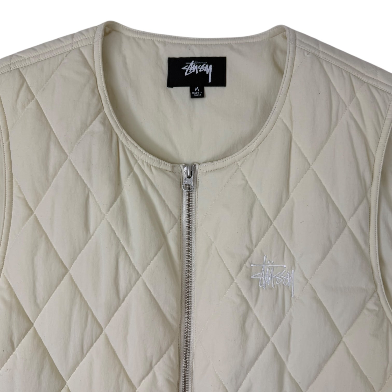 Stussy Diamond Quilted Vest Cream