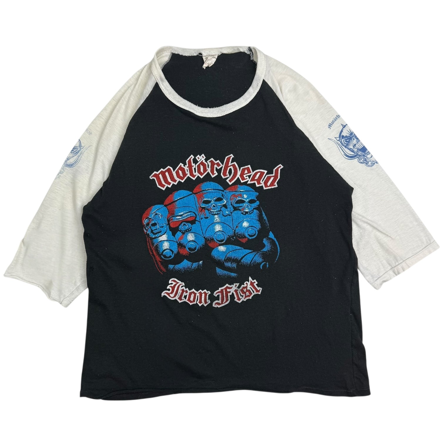 1980s Motörhead Iron Fist Ace Of Spades Raglan Tee Black/White