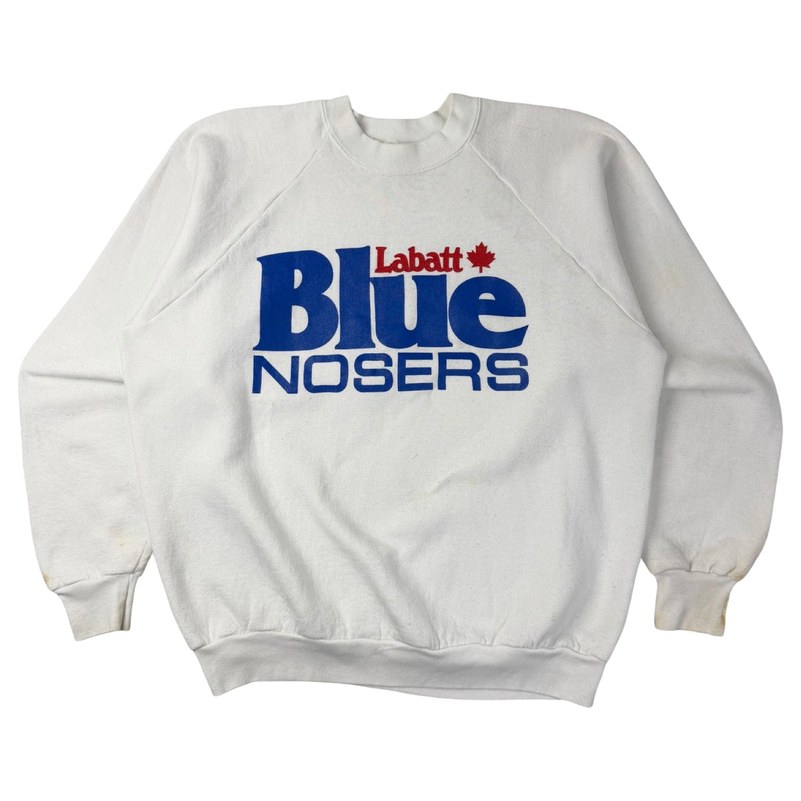 Vintage Labatt Blue Nosers Crewneck Sweatshirt White