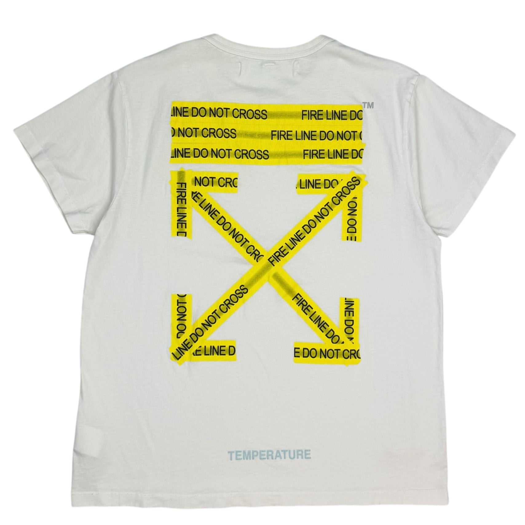 Off-White Firetape Yellow Arrow Tee White