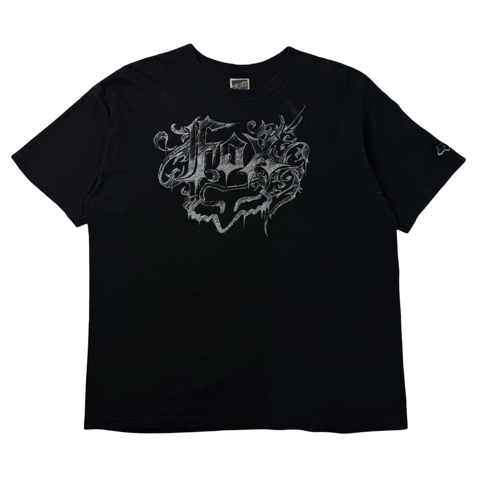 Vintage Y2K Fox Racing ‘Ride Fast As Fox’ T-Shirt Faded Black