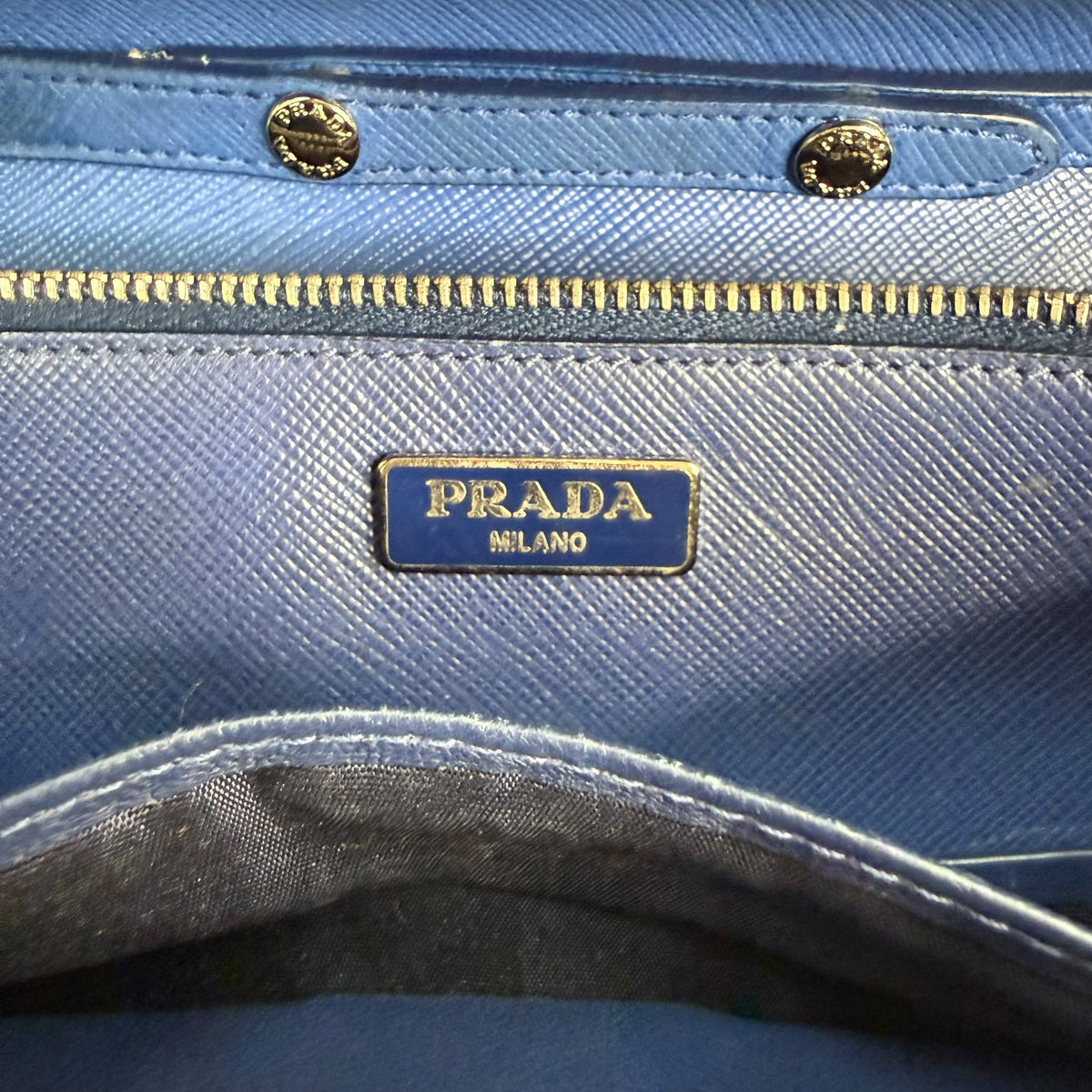 Prada Saffiano Crossbody Bag Blue