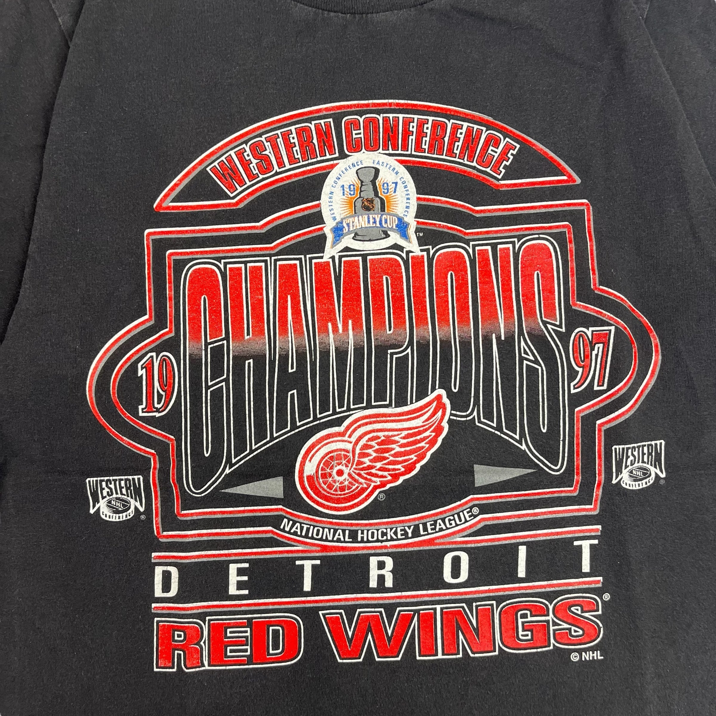 1997 Detroit Red Wings Western Conference Champions Tee Black