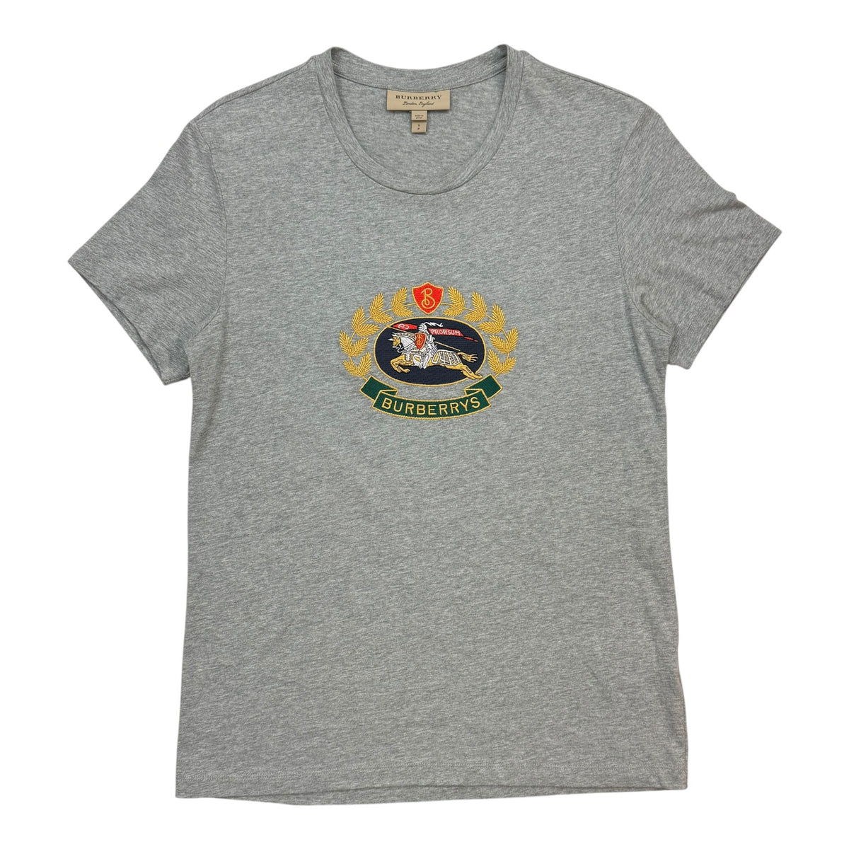 Burberry Embroidered Logo Tee Grey