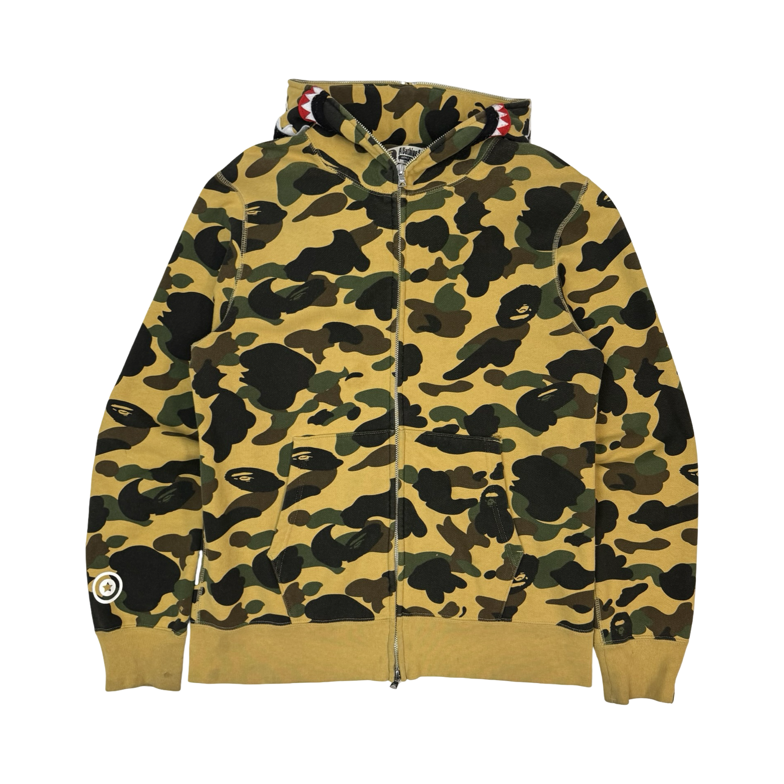 BAPE 1st Camo Shark Full Zip Hoodie Yellow