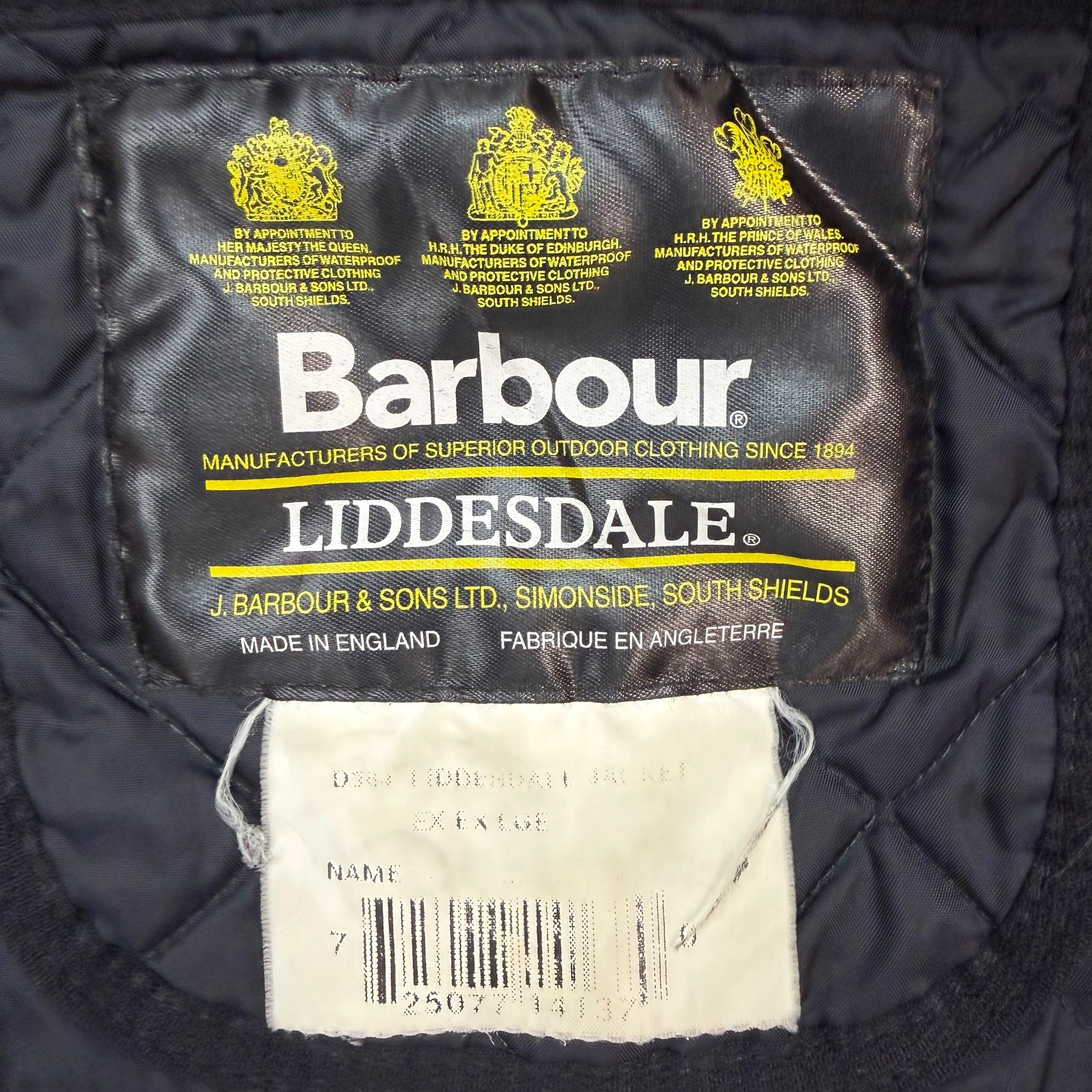 Vintage Barbour Quilted Jacket Black