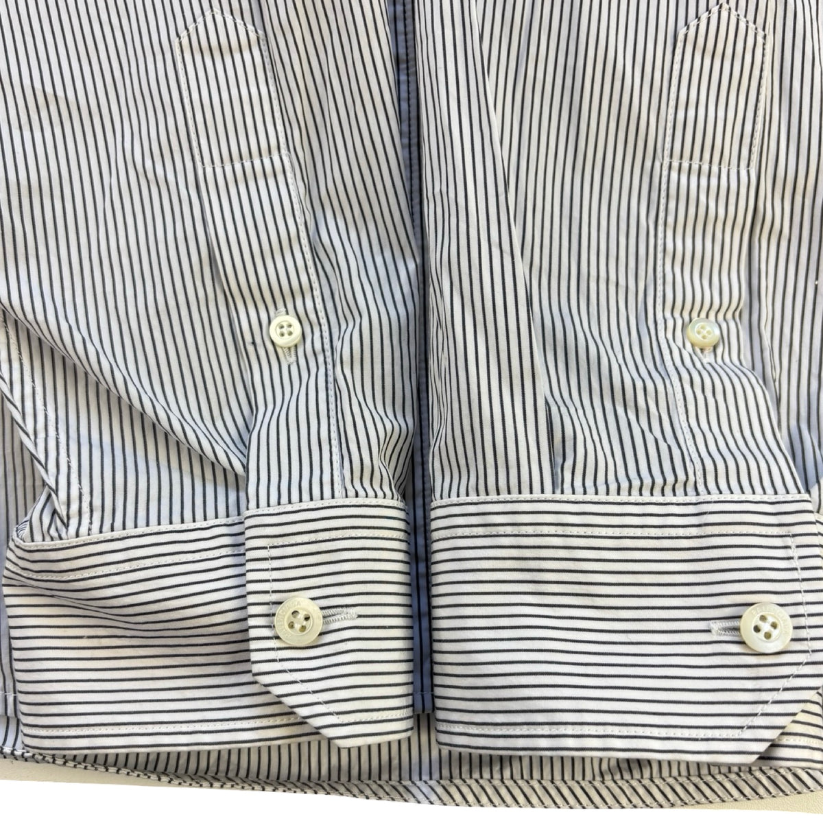 Balenciaga Gothic Logo Pinstripe Shirt