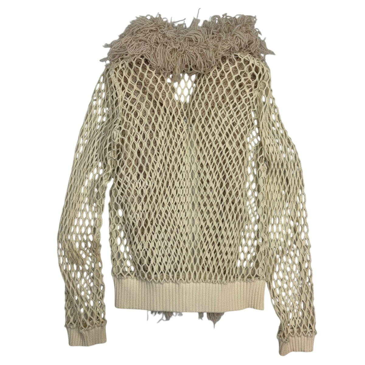 (W) Rodarte Opening Ceremony Fur Trim Cardigan Cream