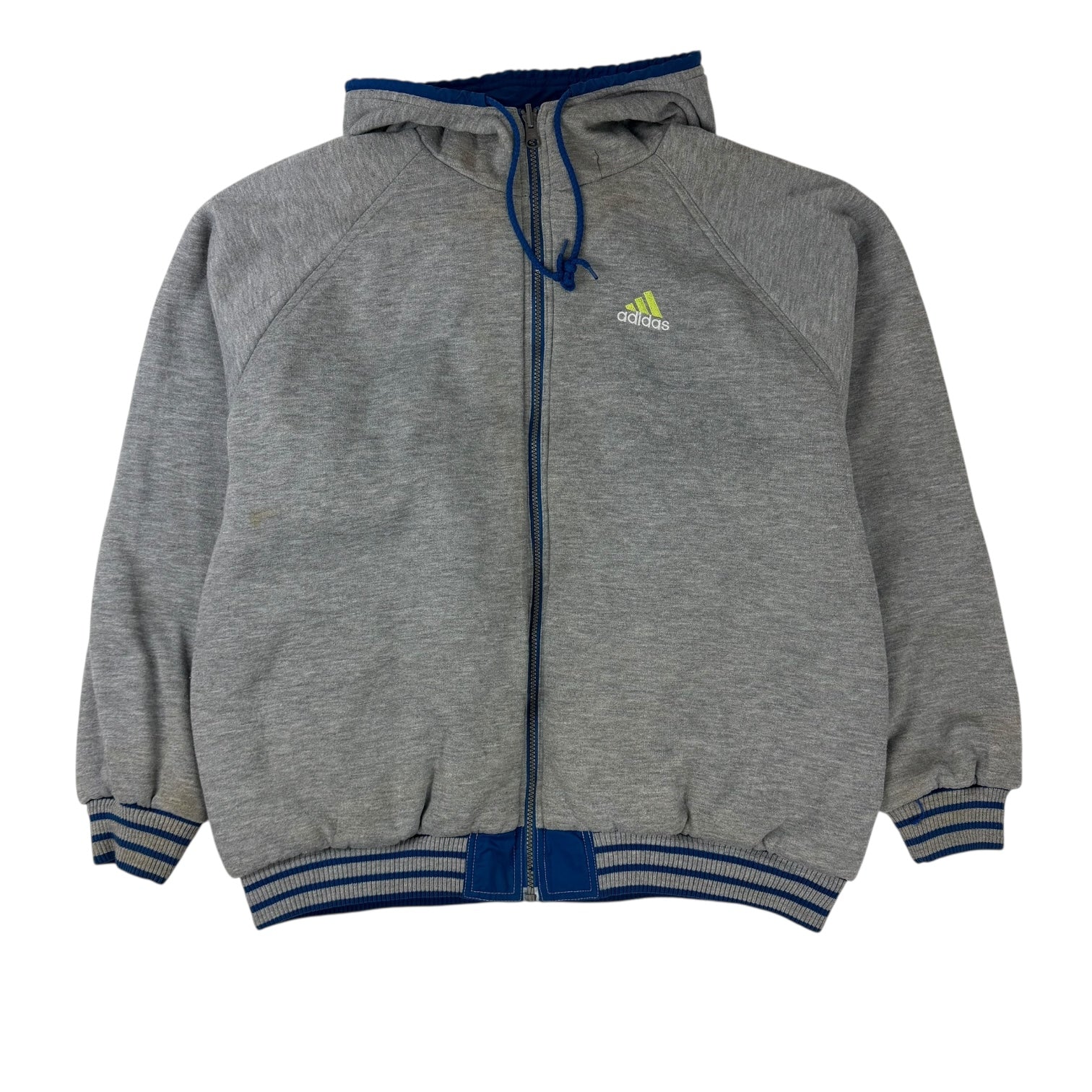 Vintage Blue and Green Adidas Reversible Windbreaker