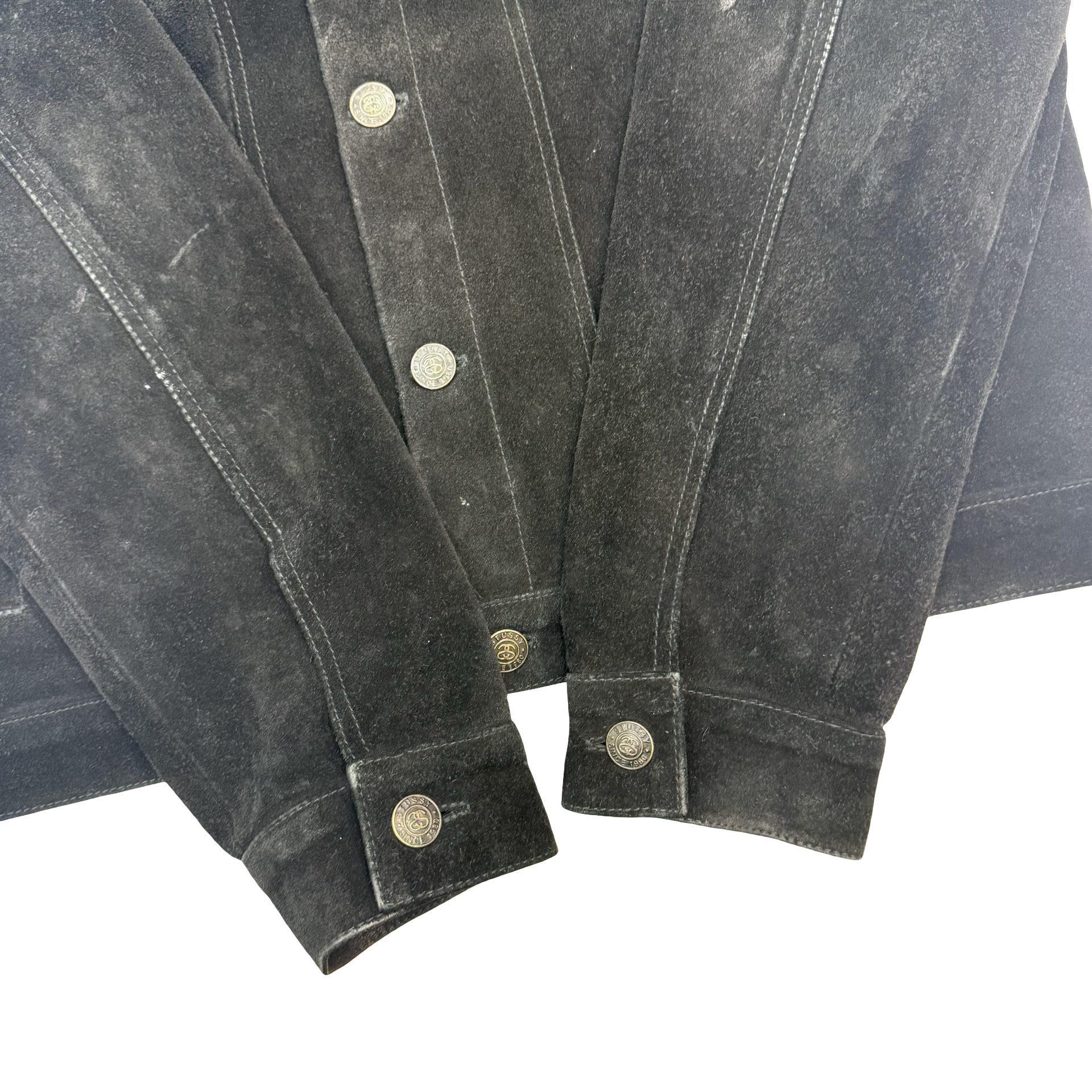Stussy Suede Trucker Jacket Black