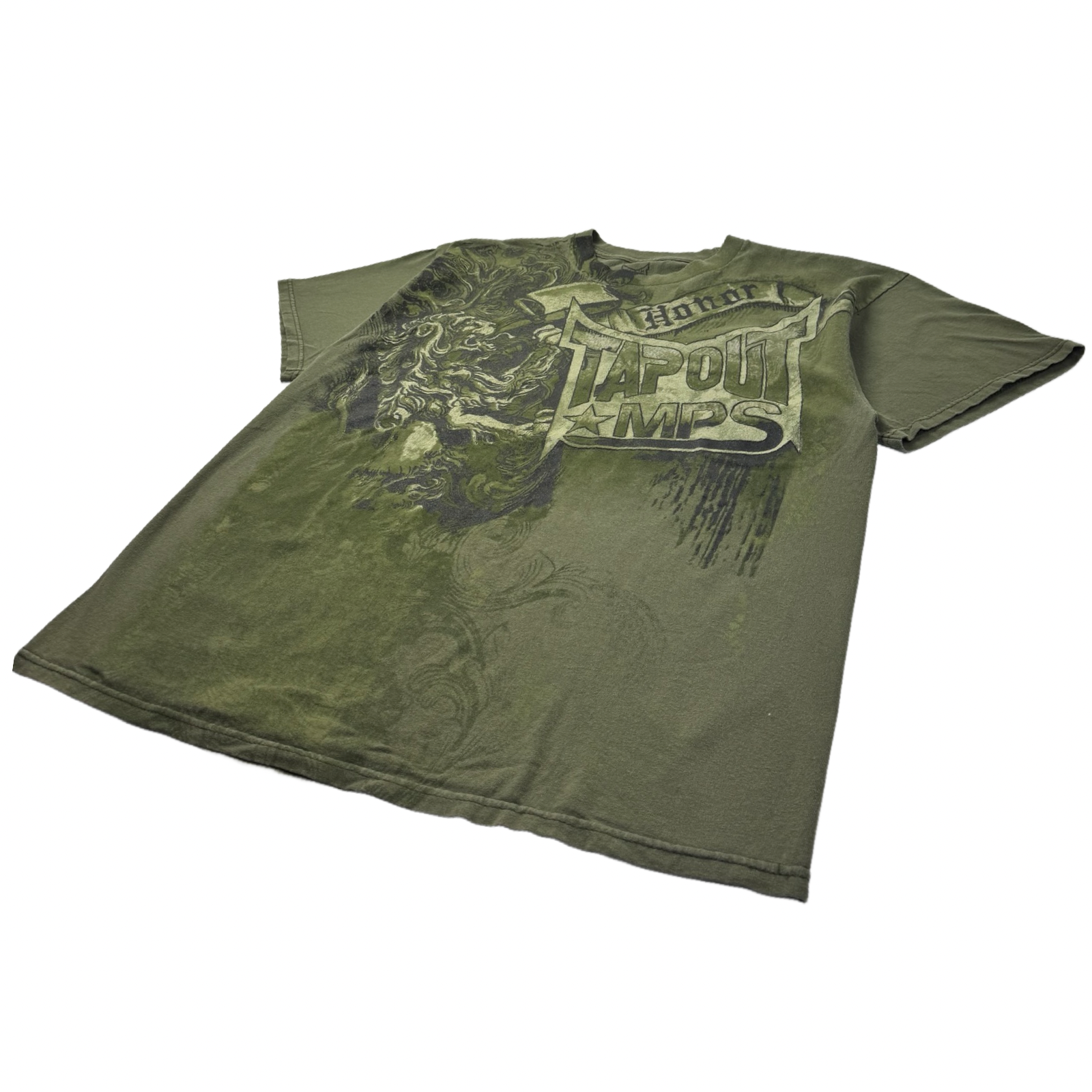 Vintage Y2K Tapout MPS Cyber Fight T-Shirt Green