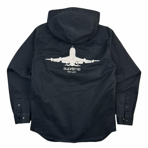 FW13 Supreme Hooded Twill Shirt Black