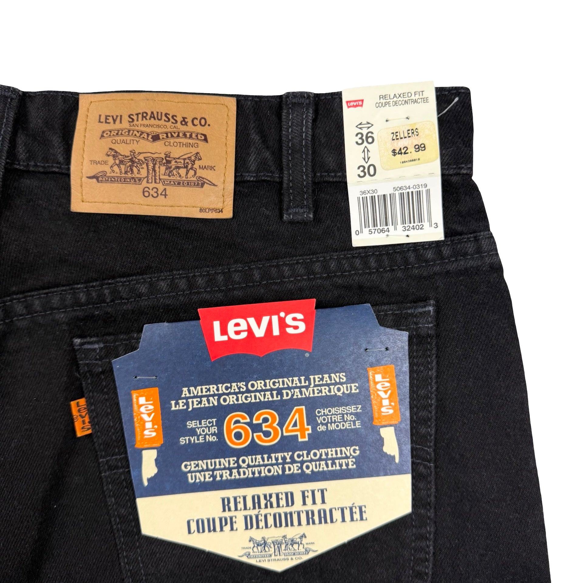 Vintage Levi’s 634 Orange Tab Denim Jeans Black