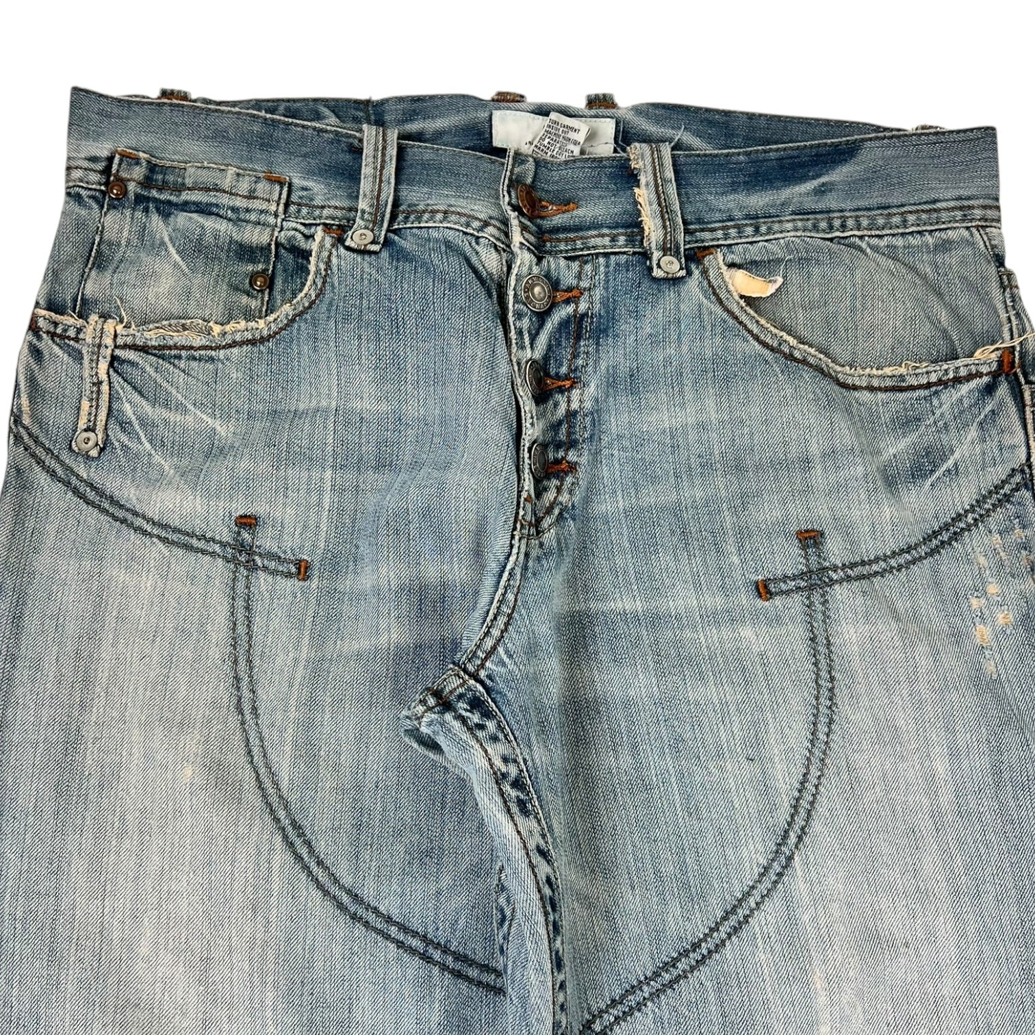 Vintage Armani Exchange Distressed Flare Jeans