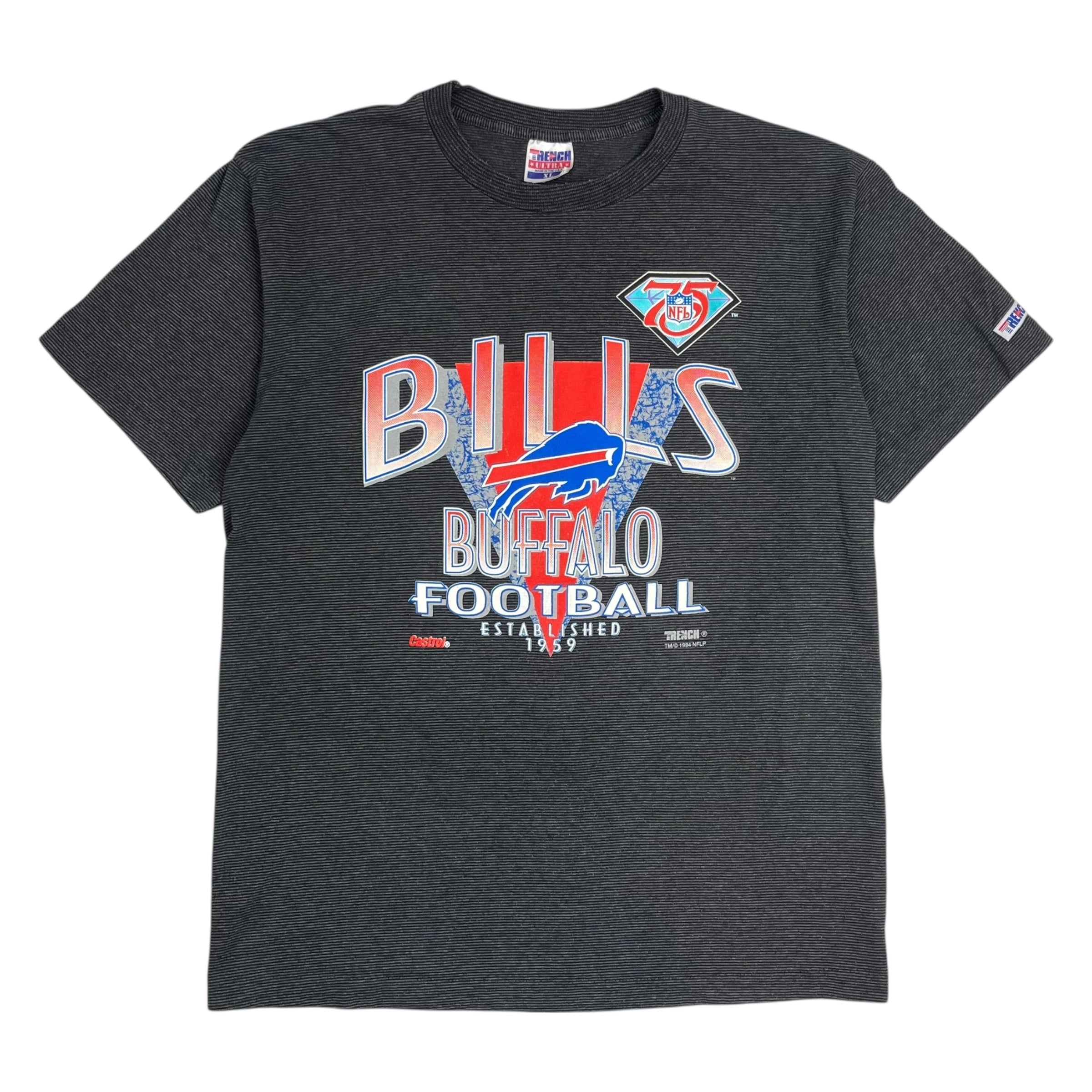 1994 Buffalo Bills Striped Tee Dark Grey