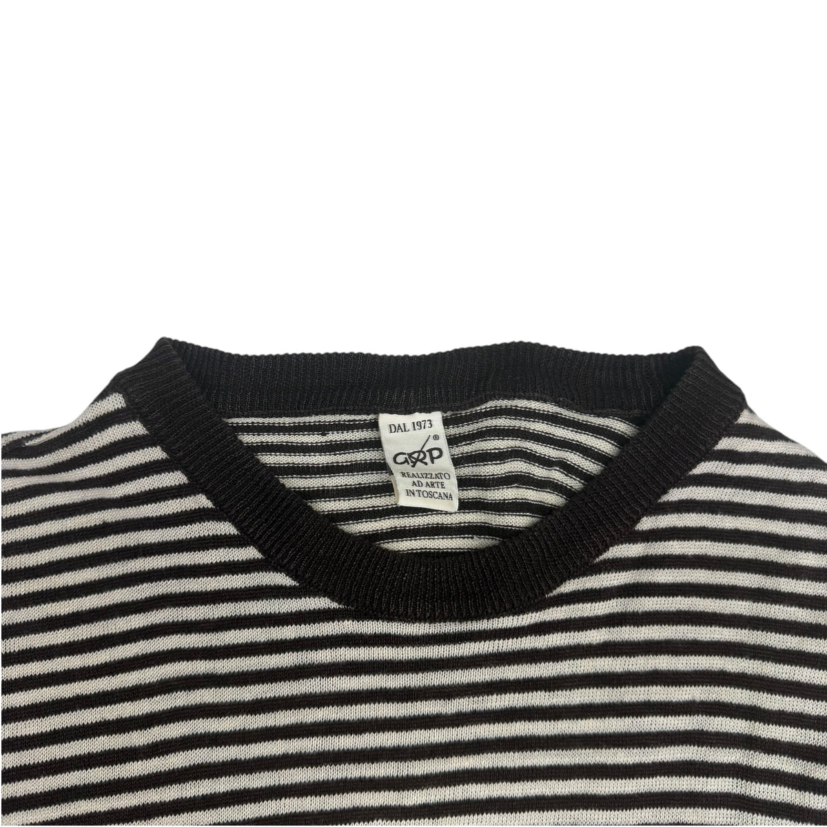 GRP Knitwear Striped Linen Tee Brown
