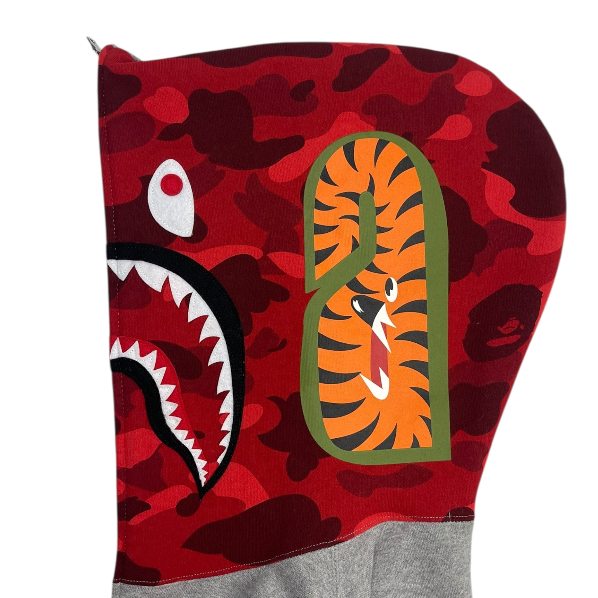 Bape Color Camo Shark Full Zip Hoodie Red