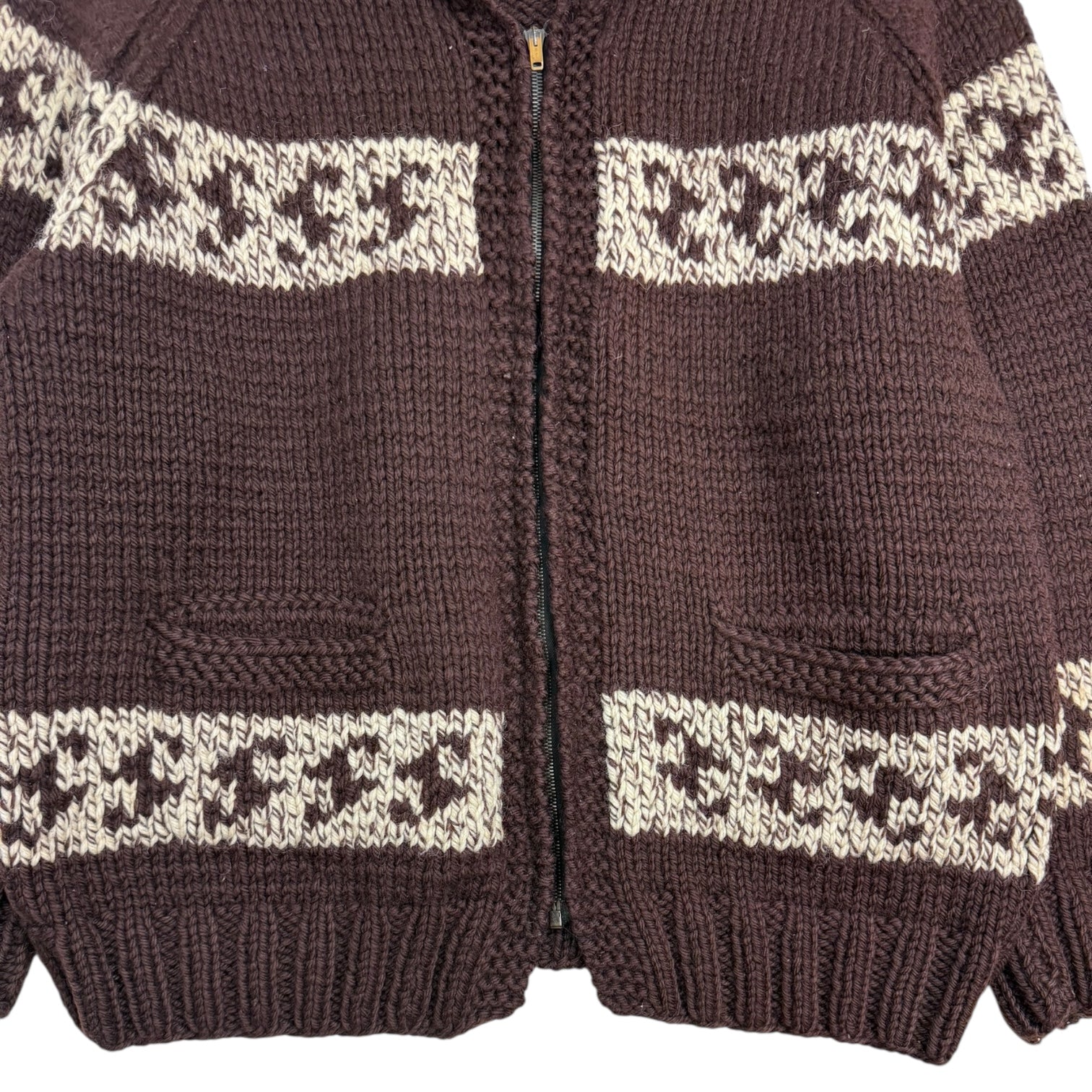 Vintage Cowichan Knit Sweater Brown