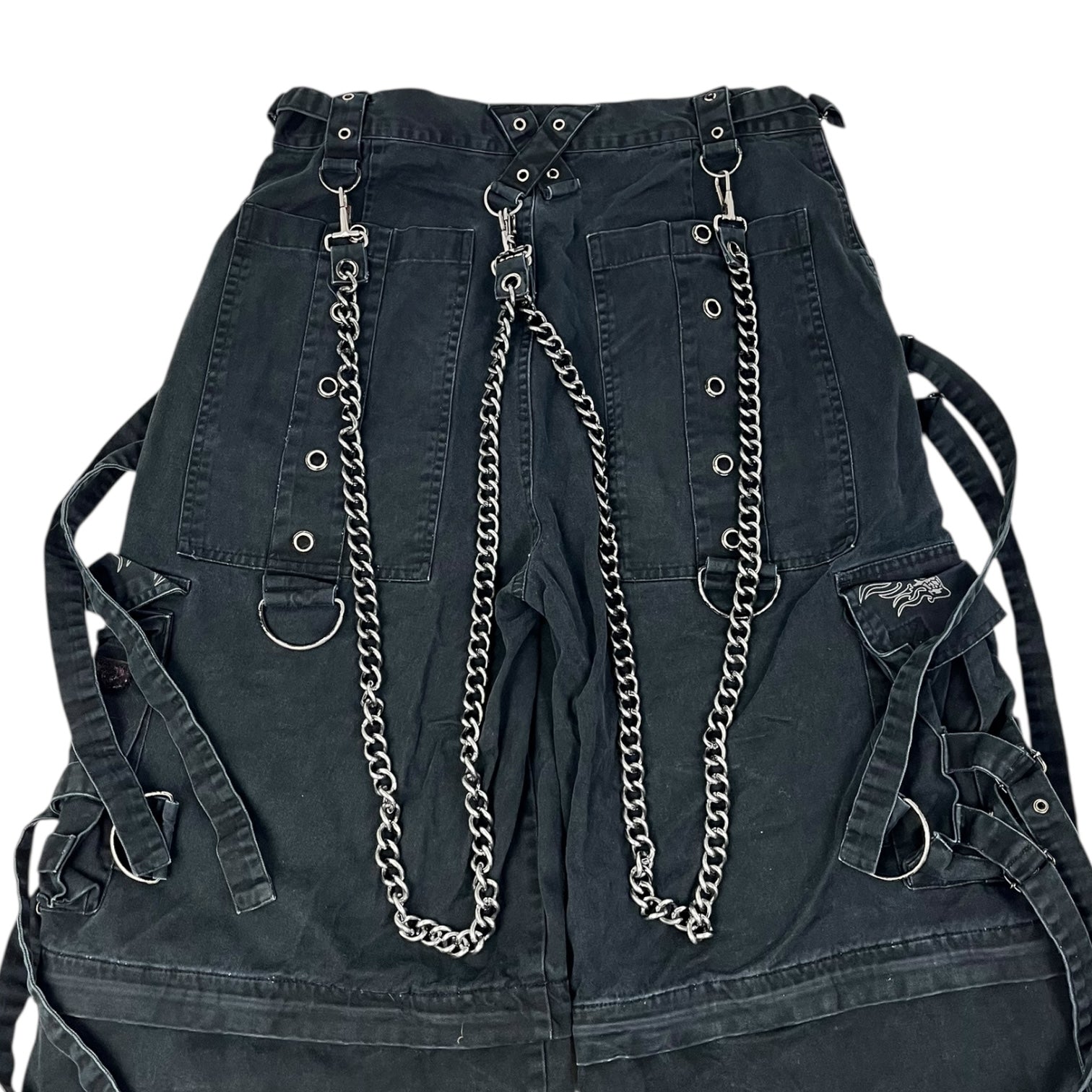Vintage Y2K Mercy Goth Rave Fringe Baggy Pants