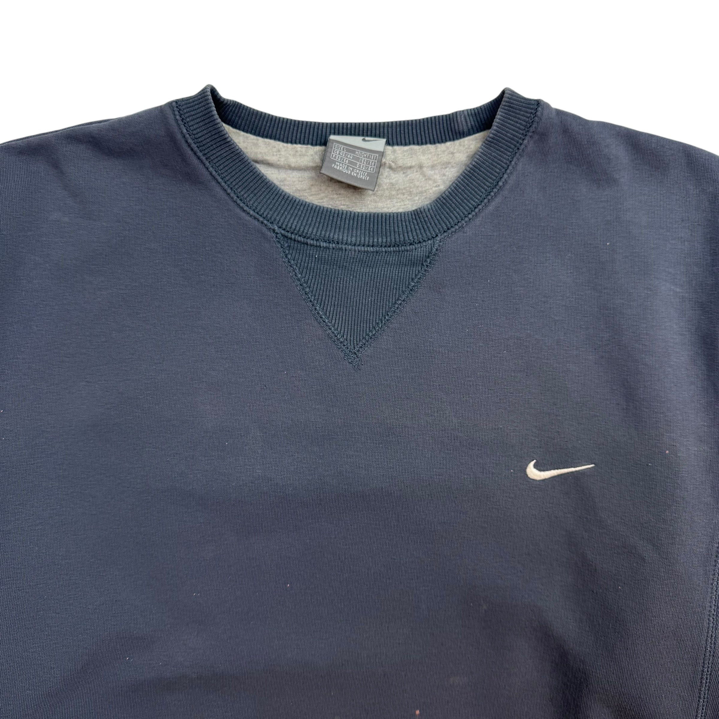 Vintage Nike Mini Swoosh Crewneck Navy Blue