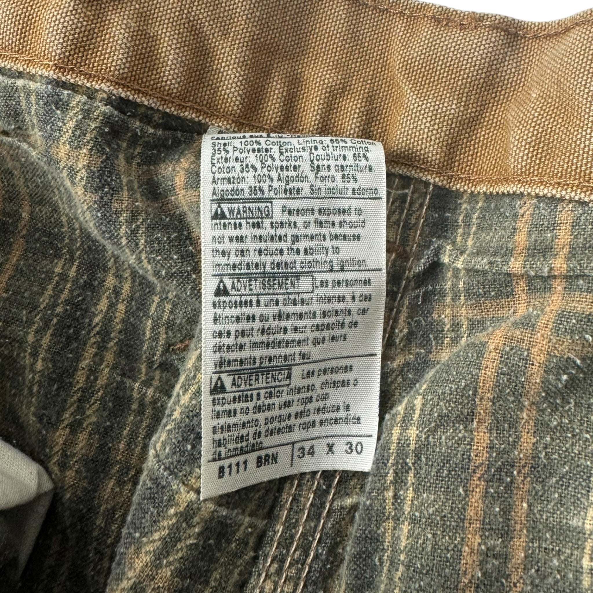 Carhartt Flannel Lined Carpenter Pant Washed Tan