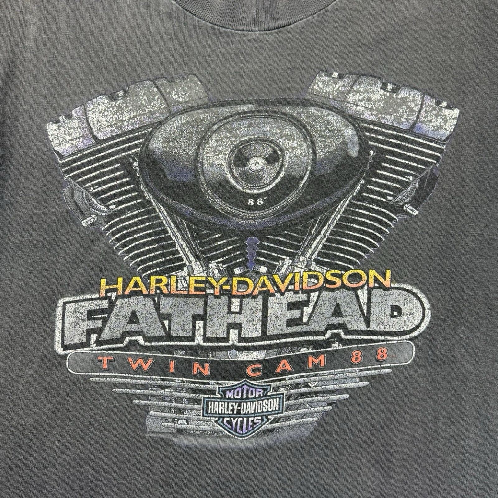 1998 Harley Davidson Fargo North Dakota T-Shirt Faded Black