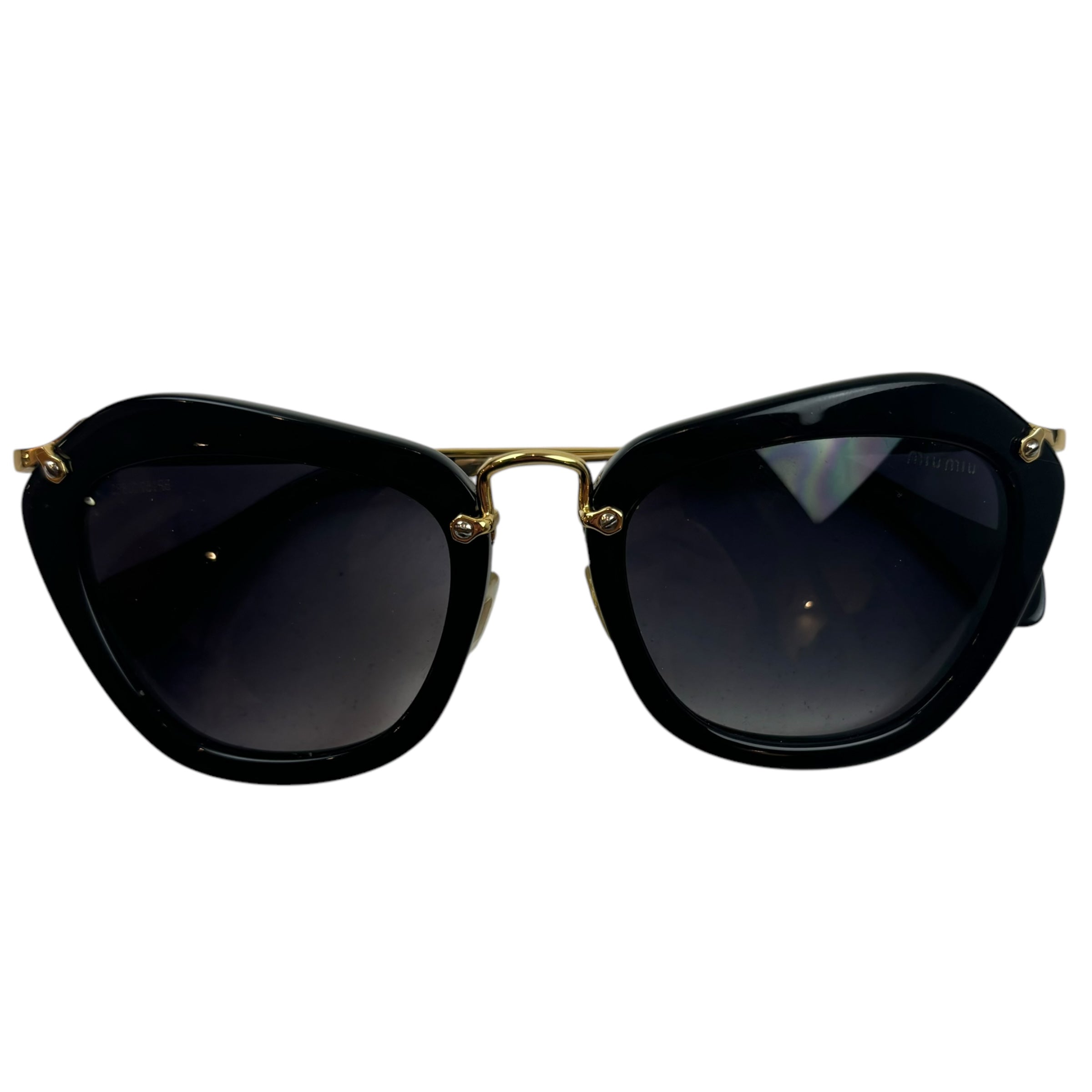 Miu Miu Cat Eye Gradient Lens Sunglasses Black/Gold